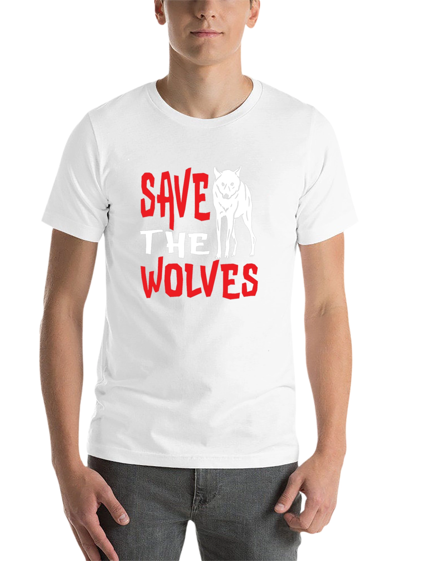 Black Save the Wolves Graphic Tee - Black view 14