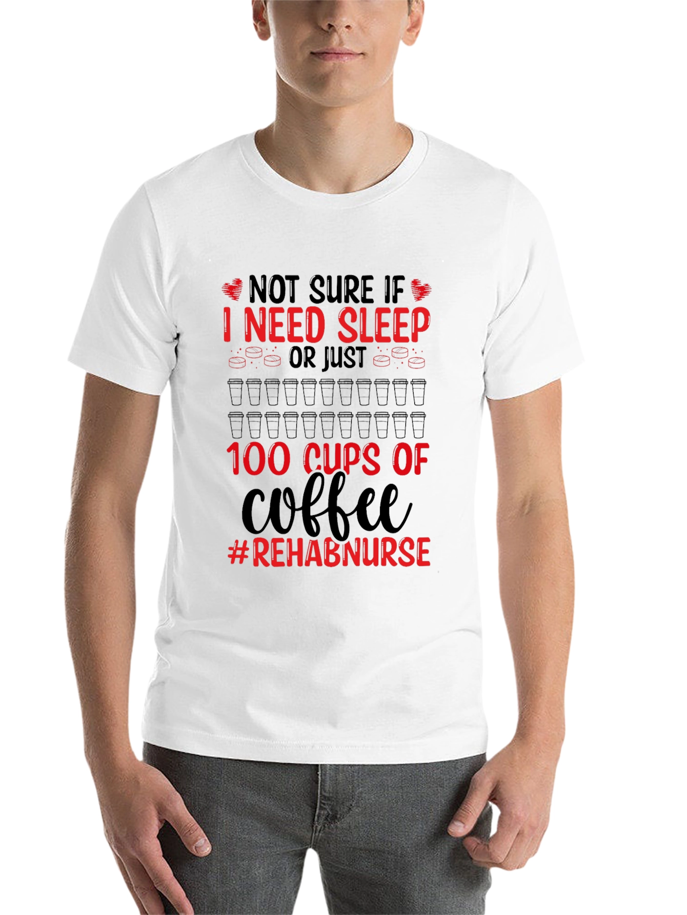 Black Rehab Nurse Coffee T-Shirt view 14