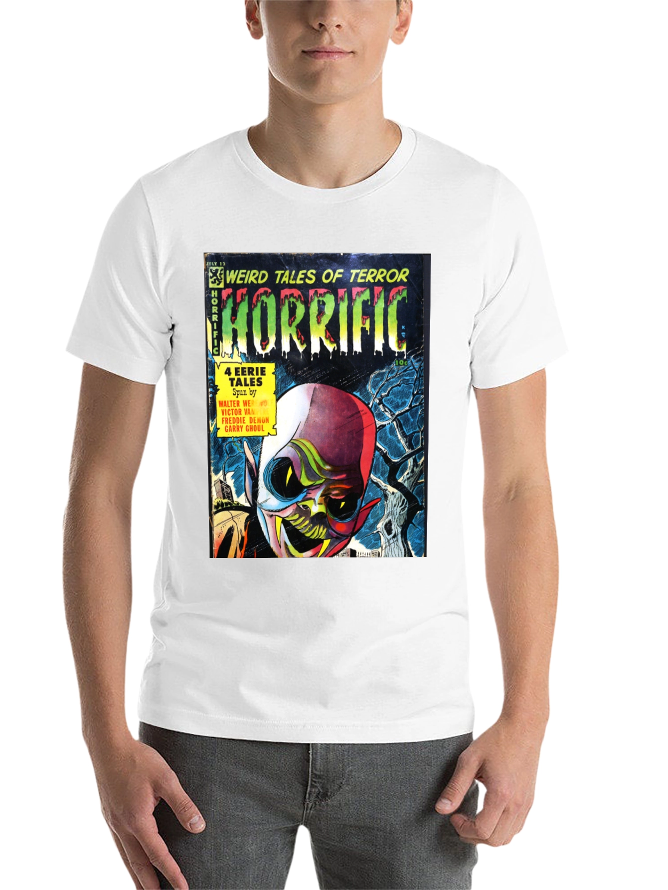 Black Horrific Comic Book T-Shirt view 14