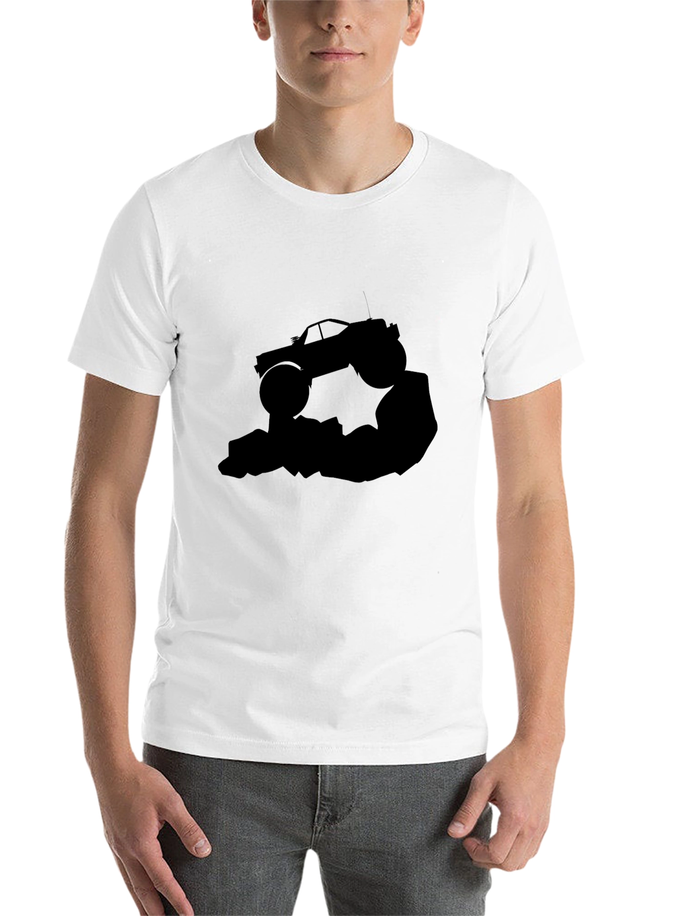 Black Monster Truck Graphic Tee - Black Cotton view 14