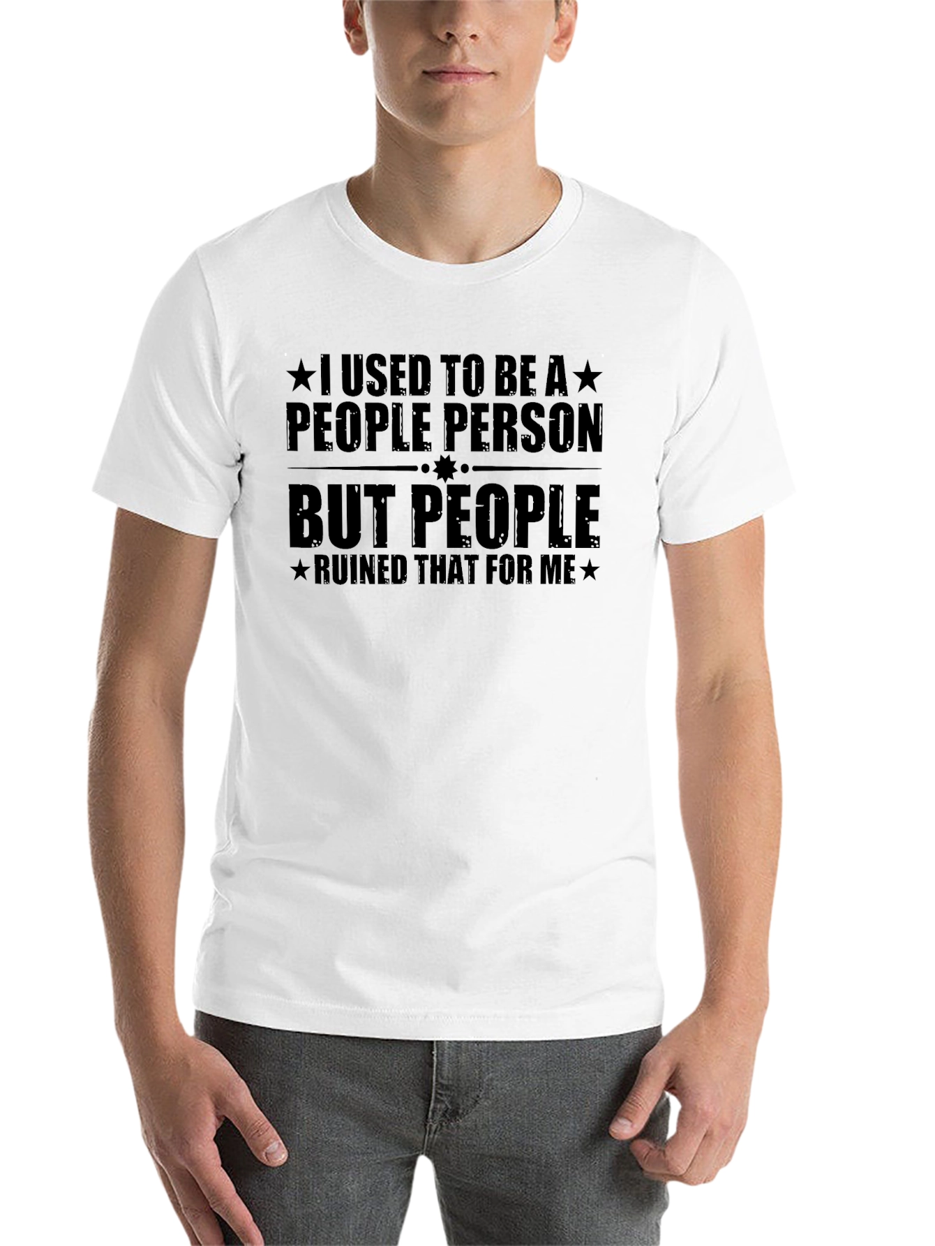 Black I Used To Be a People Person T-Shirt - Funny Sarcastic Tee view 14