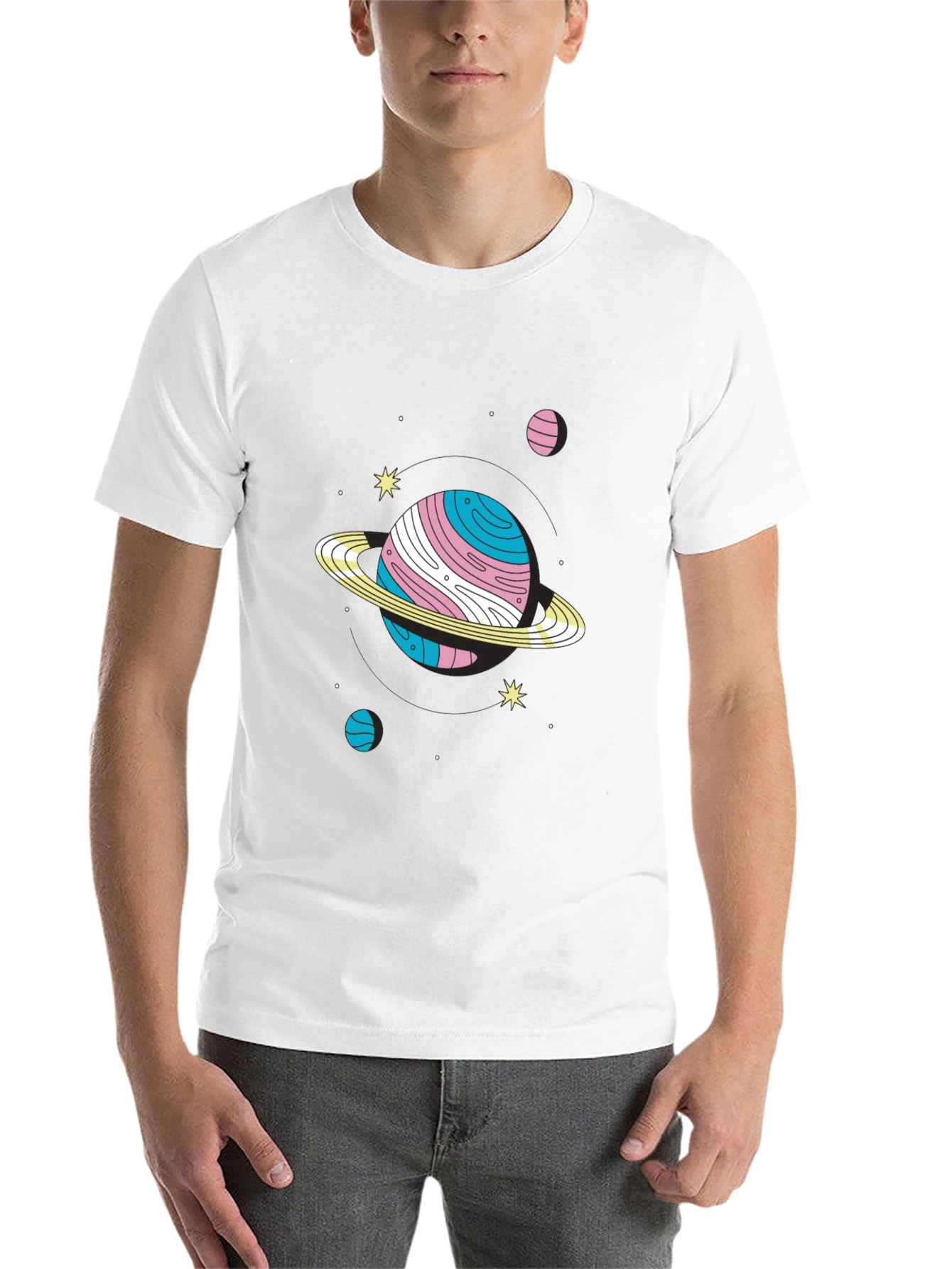 Black Trans Pride Planet Graphic T-Shirt view 14