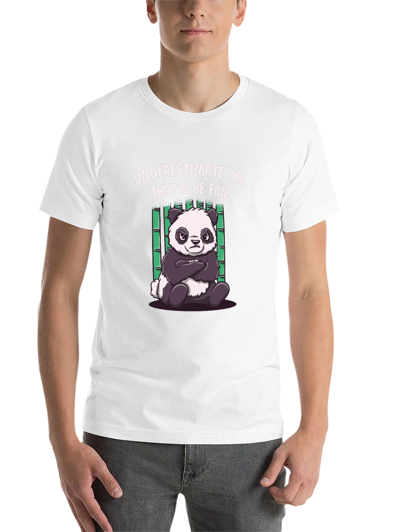 Black Funny Panda T-Shirt - Underestimate Me view 14