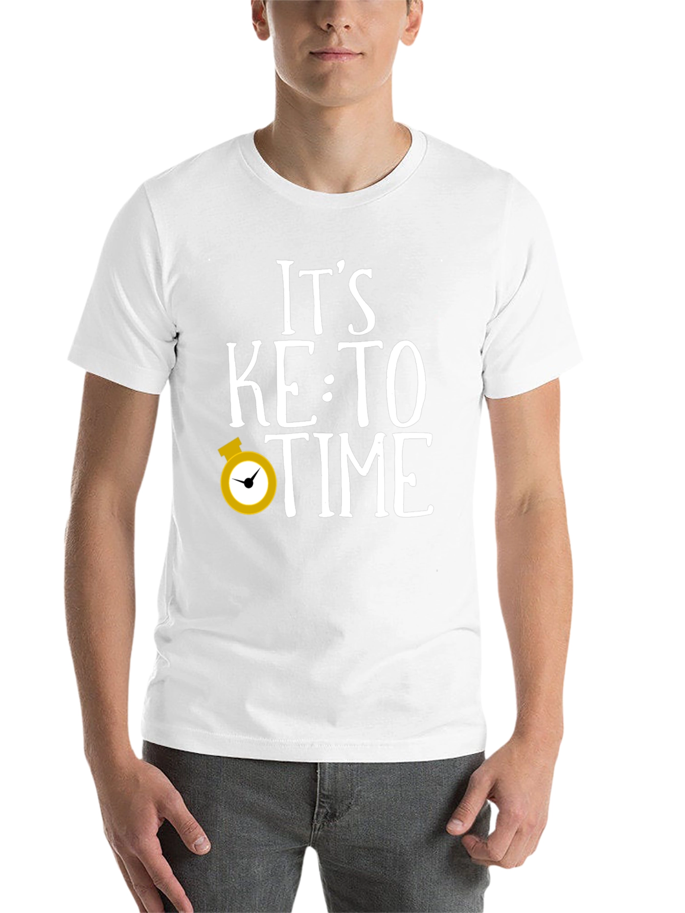Black It's Keto Time Funny Graphic T-Shirt view 14