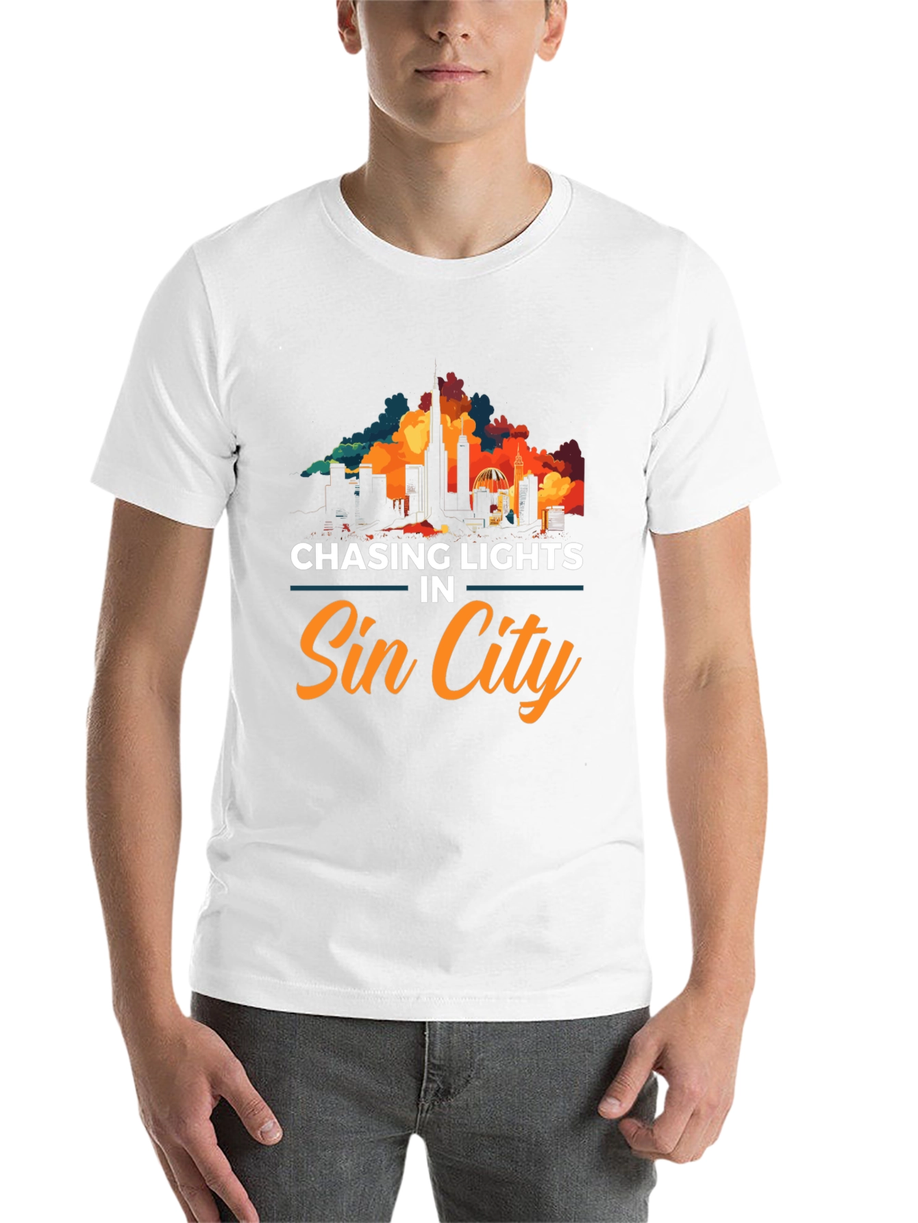 Black Sin City Chasing Lights Graphic Tee view 14