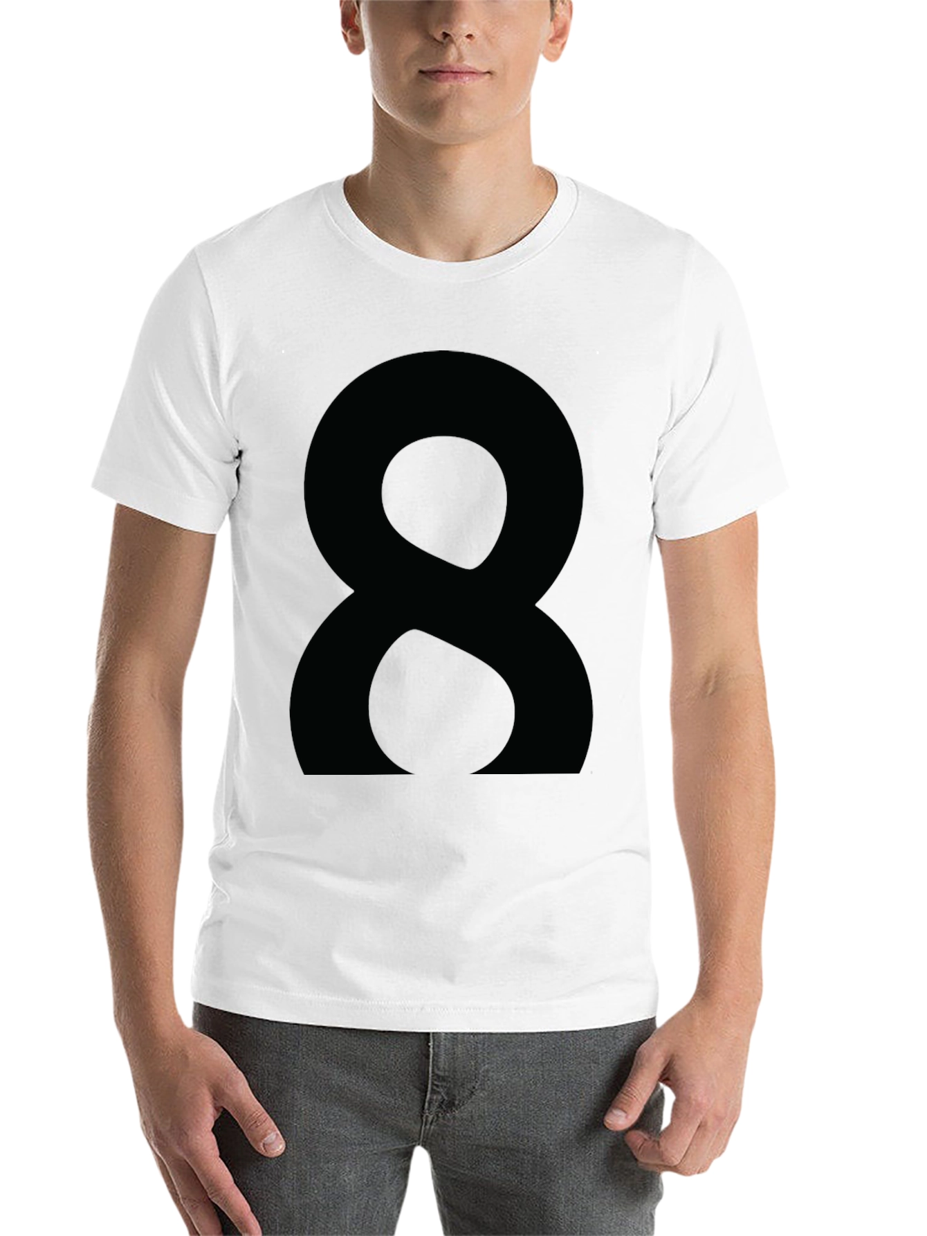 Black Black T-Shirt with Number Eight Graphic view 14