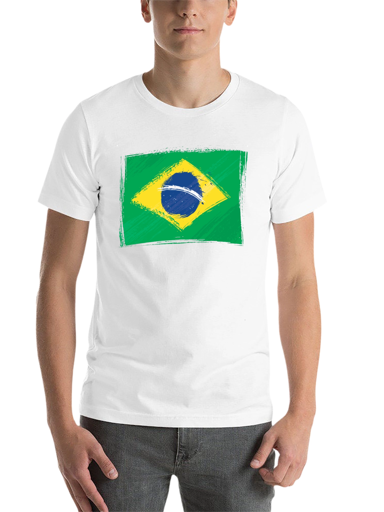 Black Brazil Flag Graphic T-Shirt - Black view 14