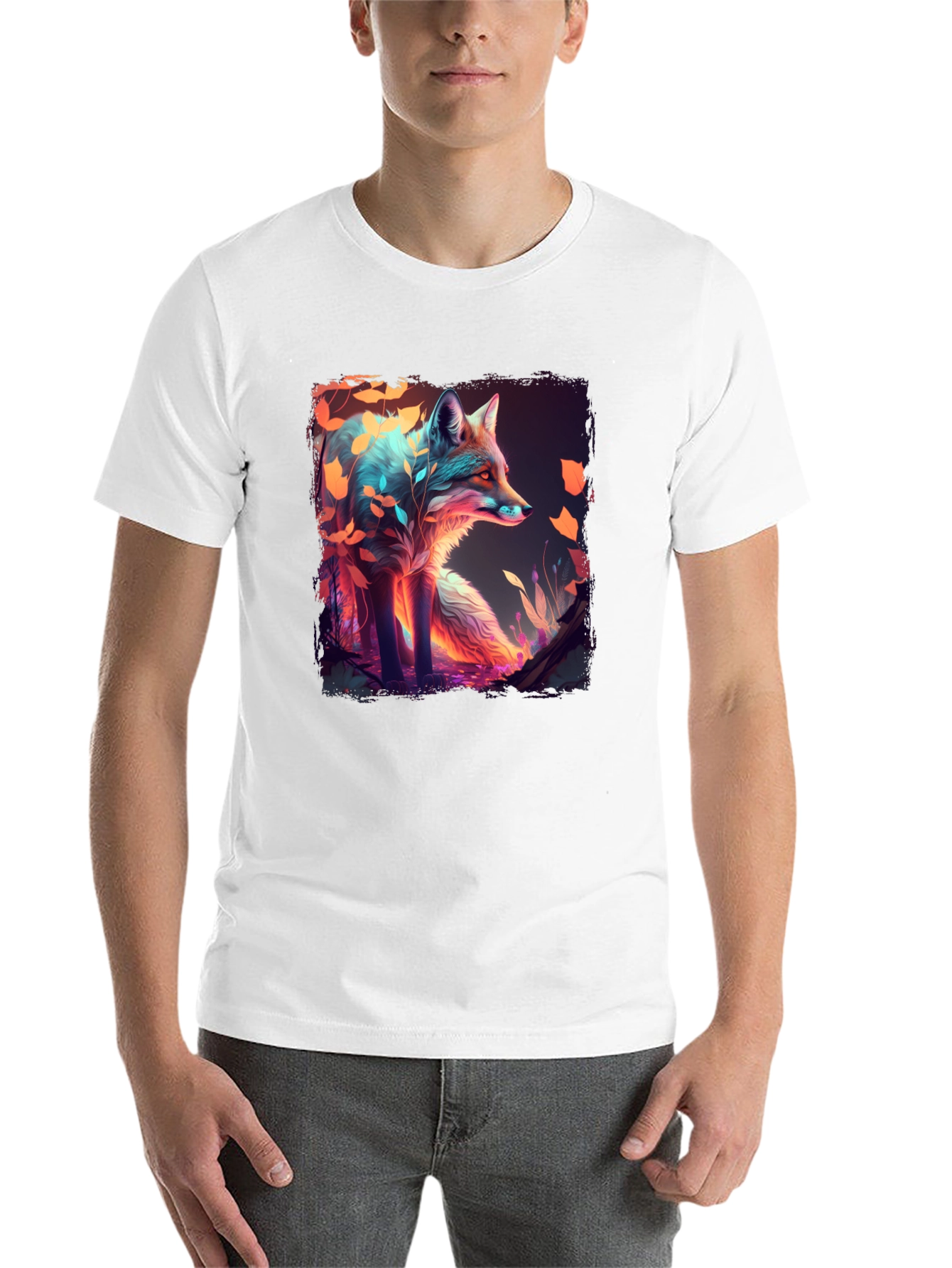 Black Mystic Fox Graphic T-Shirt - Unique Design view 14