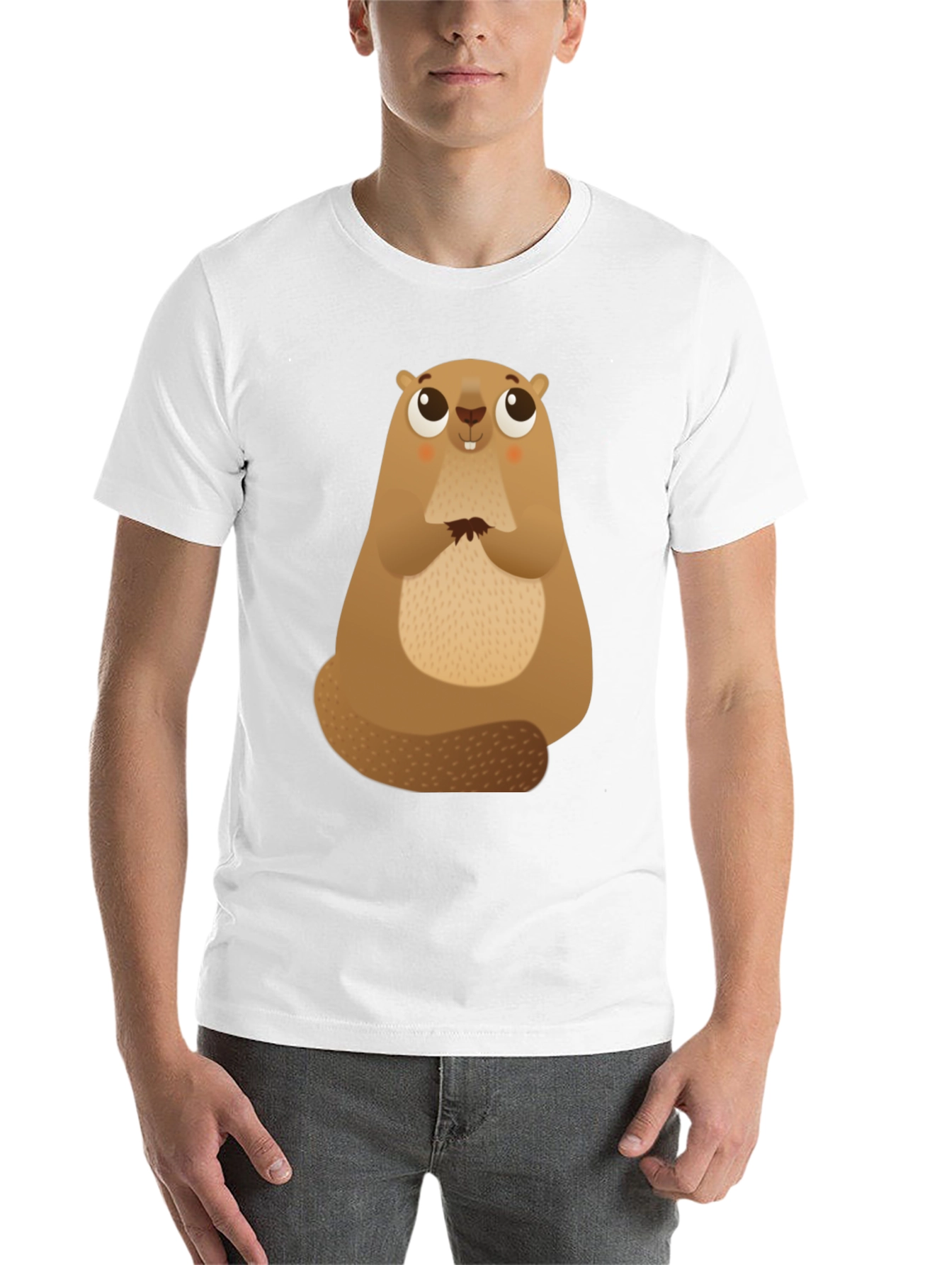 Black Cute Beaver Graphic Tee - Soft Cotton Comfort view 14