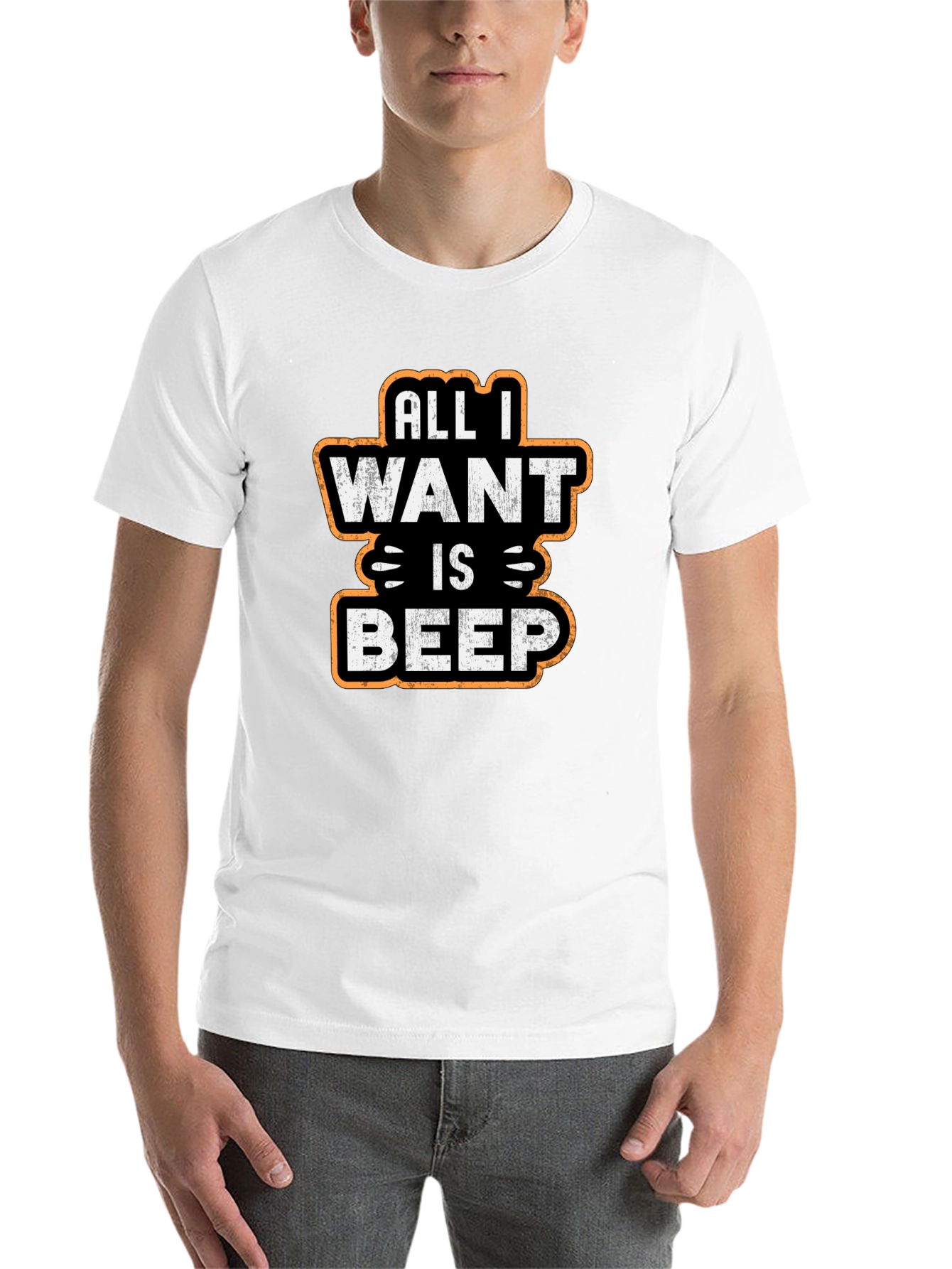 Black All I Want Is Beep - Graphic T-Shirt view 14