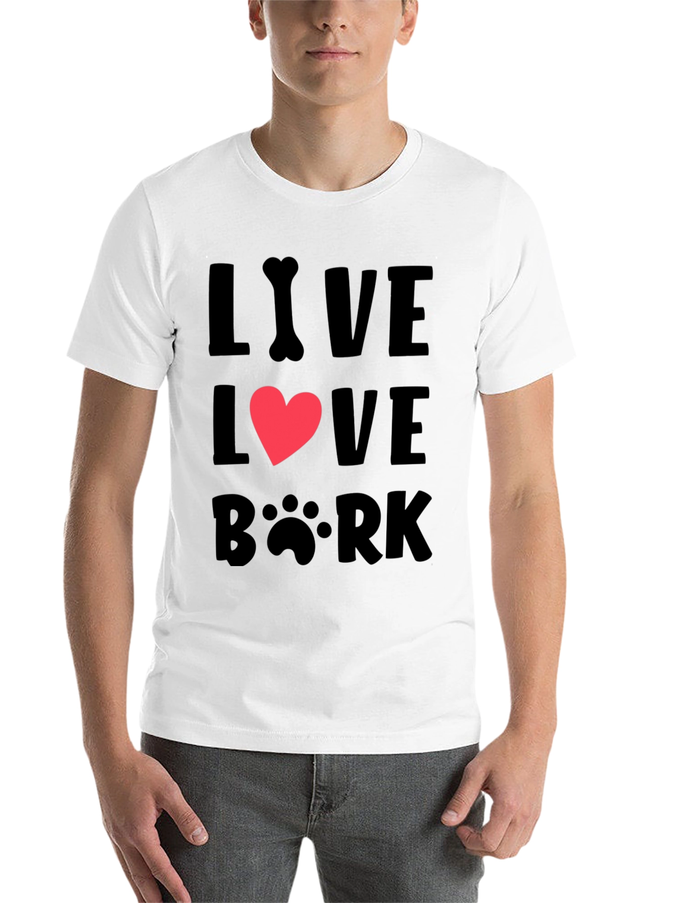 Black Live Love Bark T-Shirt - Dog Lover Tee view 14
