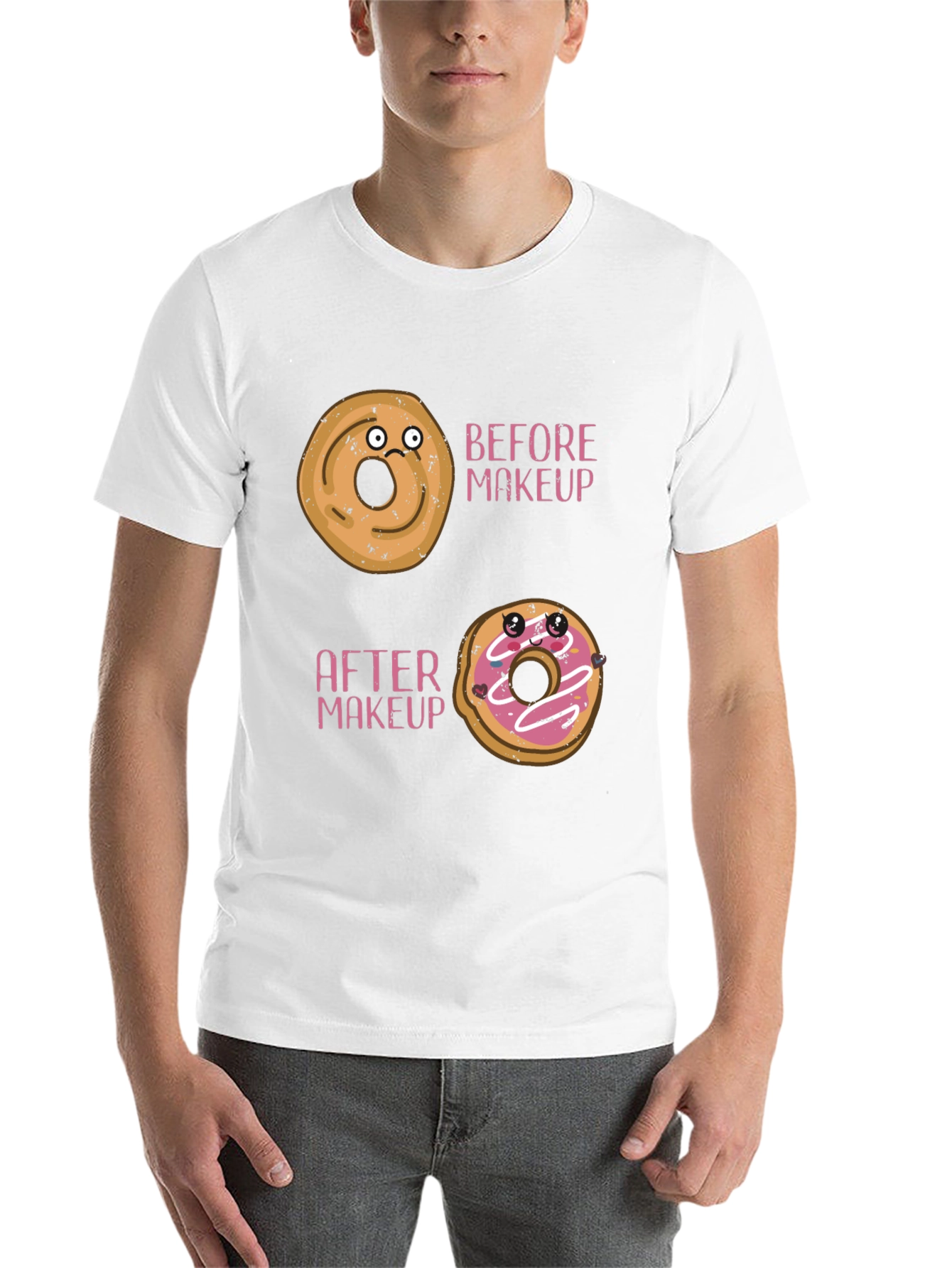 Black Funny Donut Makeup T-Shirt view 14