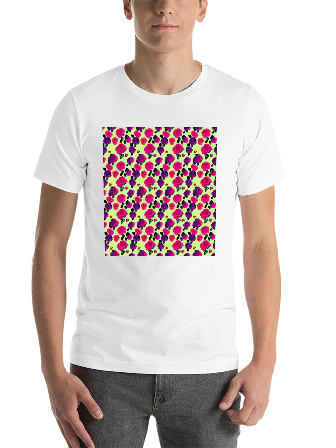 Black Floral Roses T-Shirt view 14