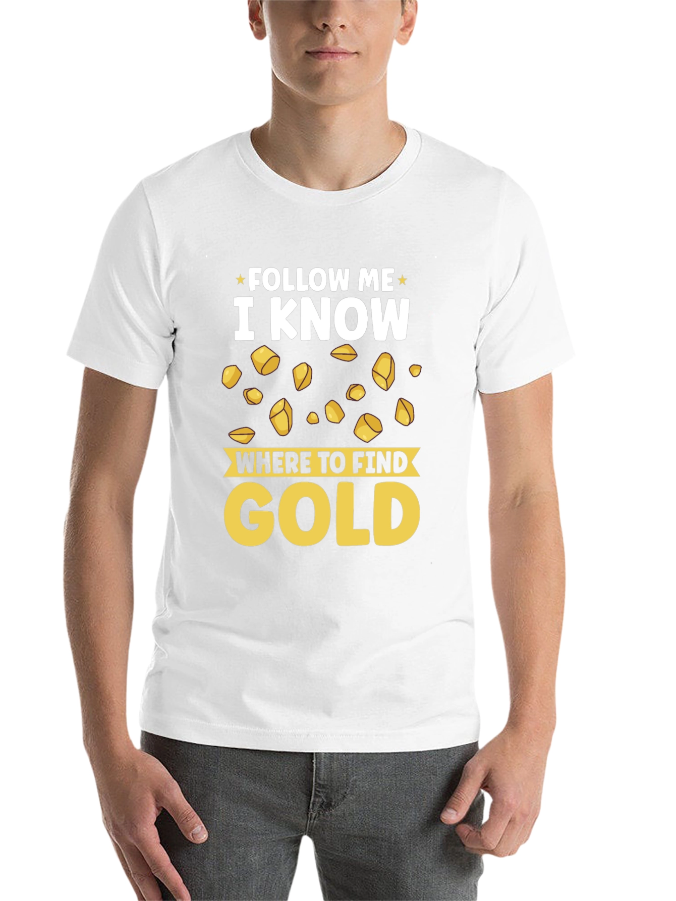Black Follow Me I Know Where to Find Gold T-Shirt view 14