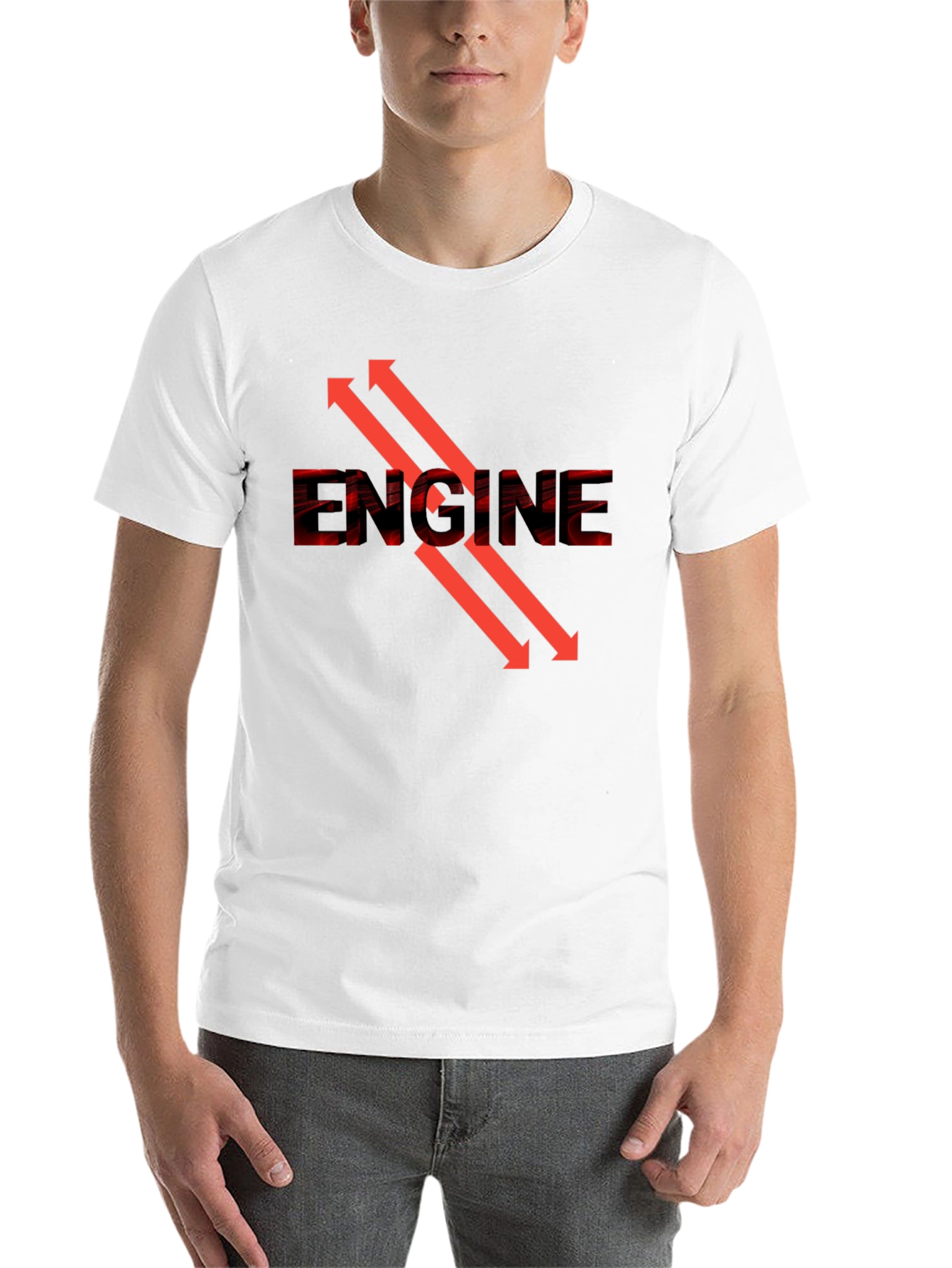 Black Engine Arrow Graphic Tee - Cool Automotive Design view 14