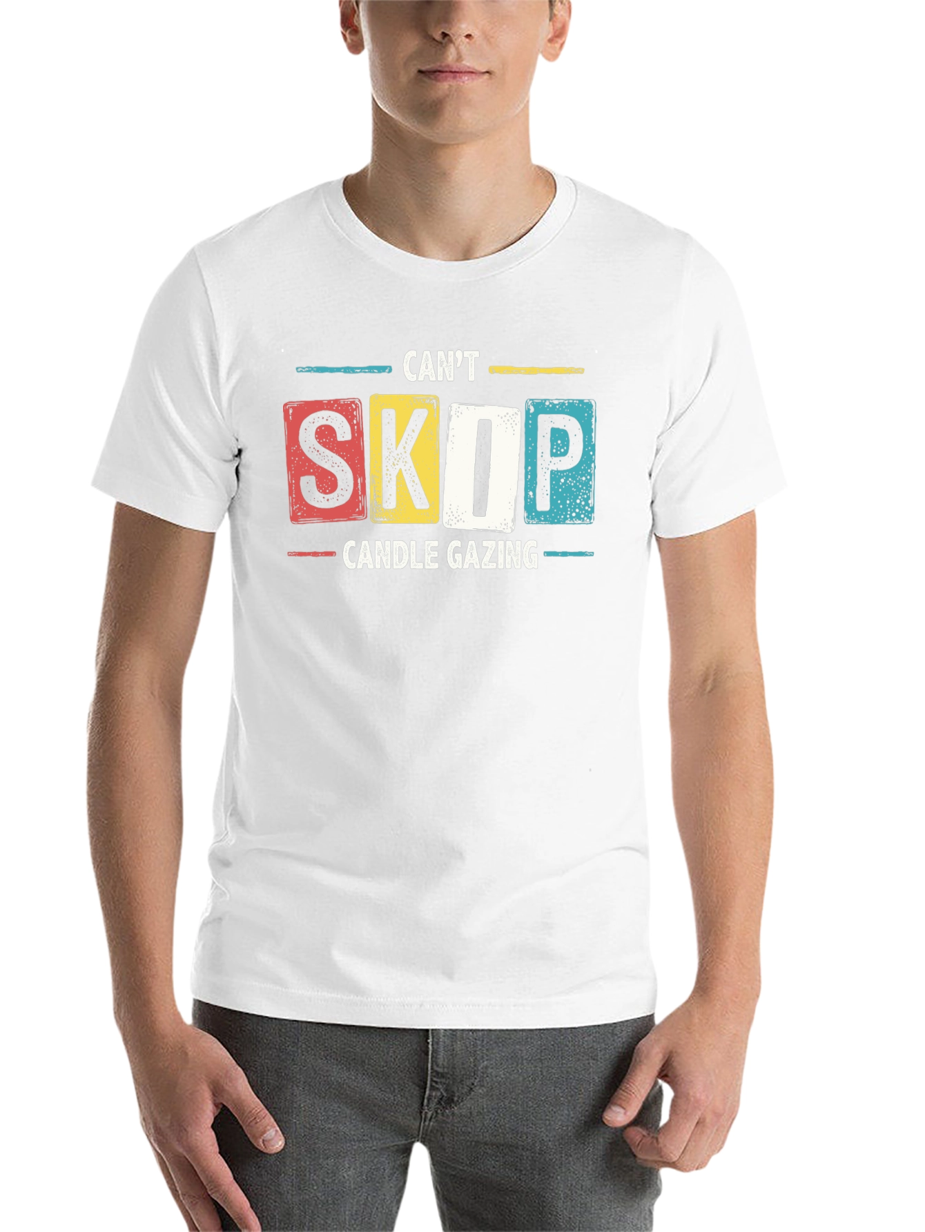Black Can't Skip Candle Gazing T-Shirt - Novelty Graphic Tee view 14