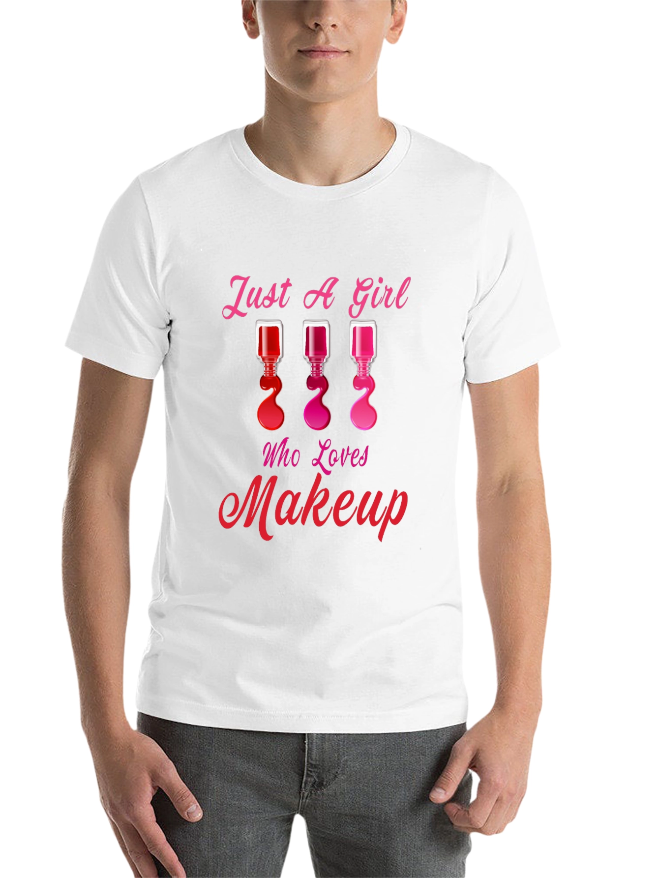 Black Just A Girl Who Loves Makeup T-Shirt view 14