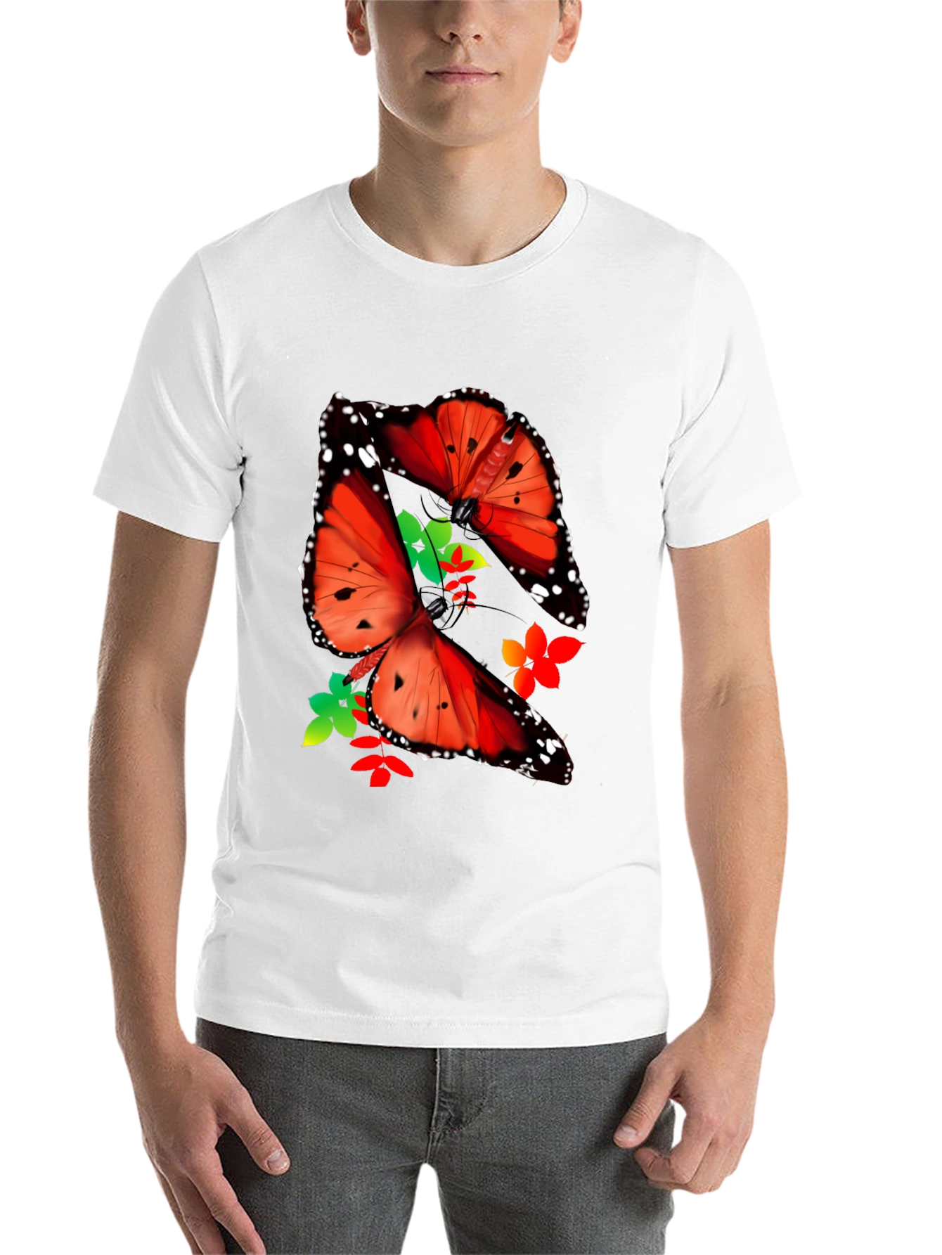 Black Butterfly Graphic Print T-Shirt view 14
