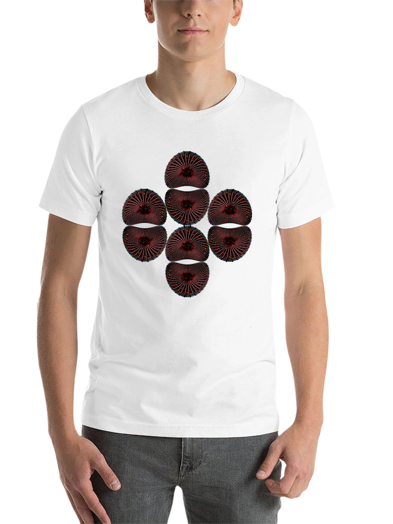 Black Geometric Eye Pattern Tee view 14