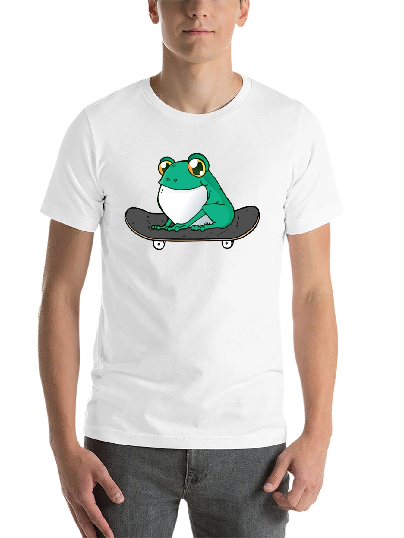 Black Frog on Skateboard T-Shirt - Cool Graphic Tee view 14