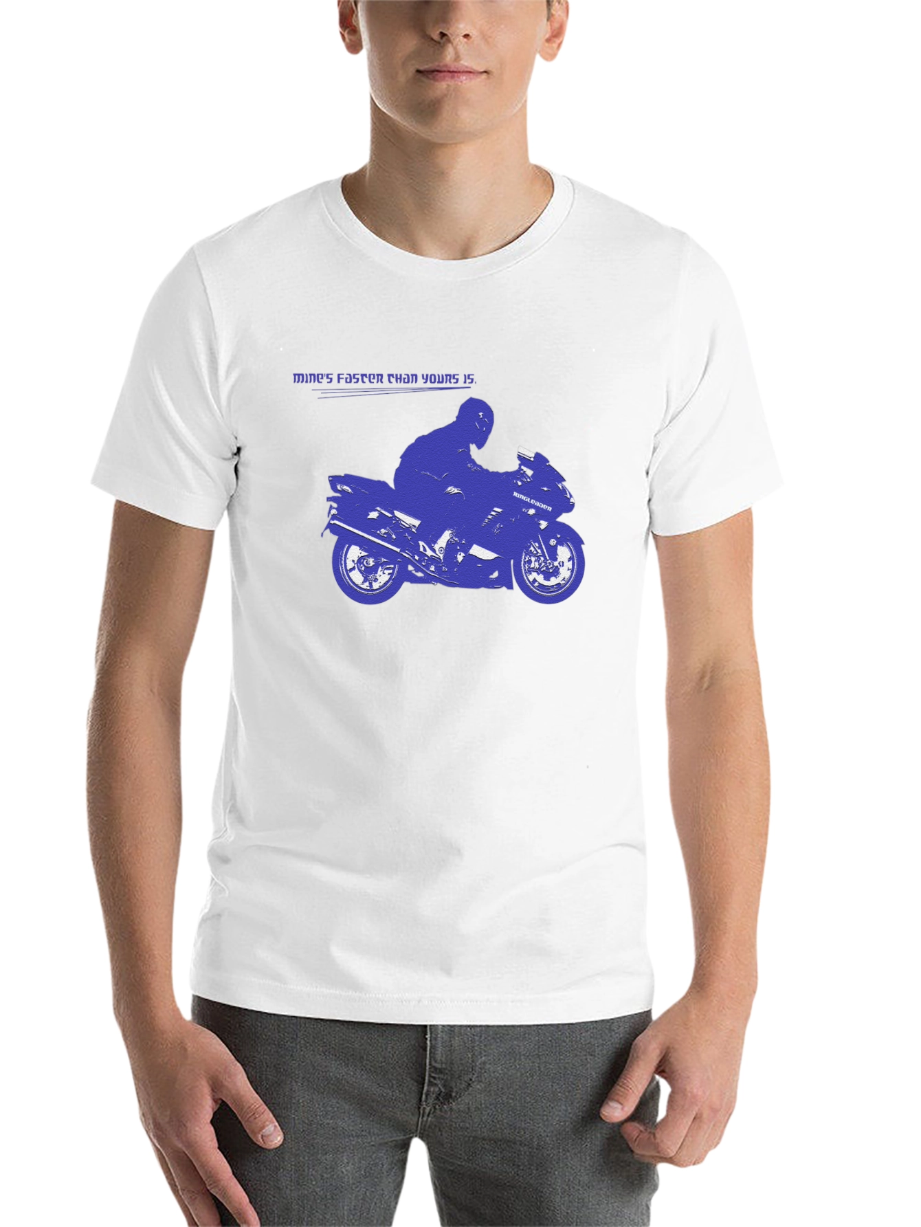 Black Mine's Faster Motorcycle Graphic T-Shirt view 14