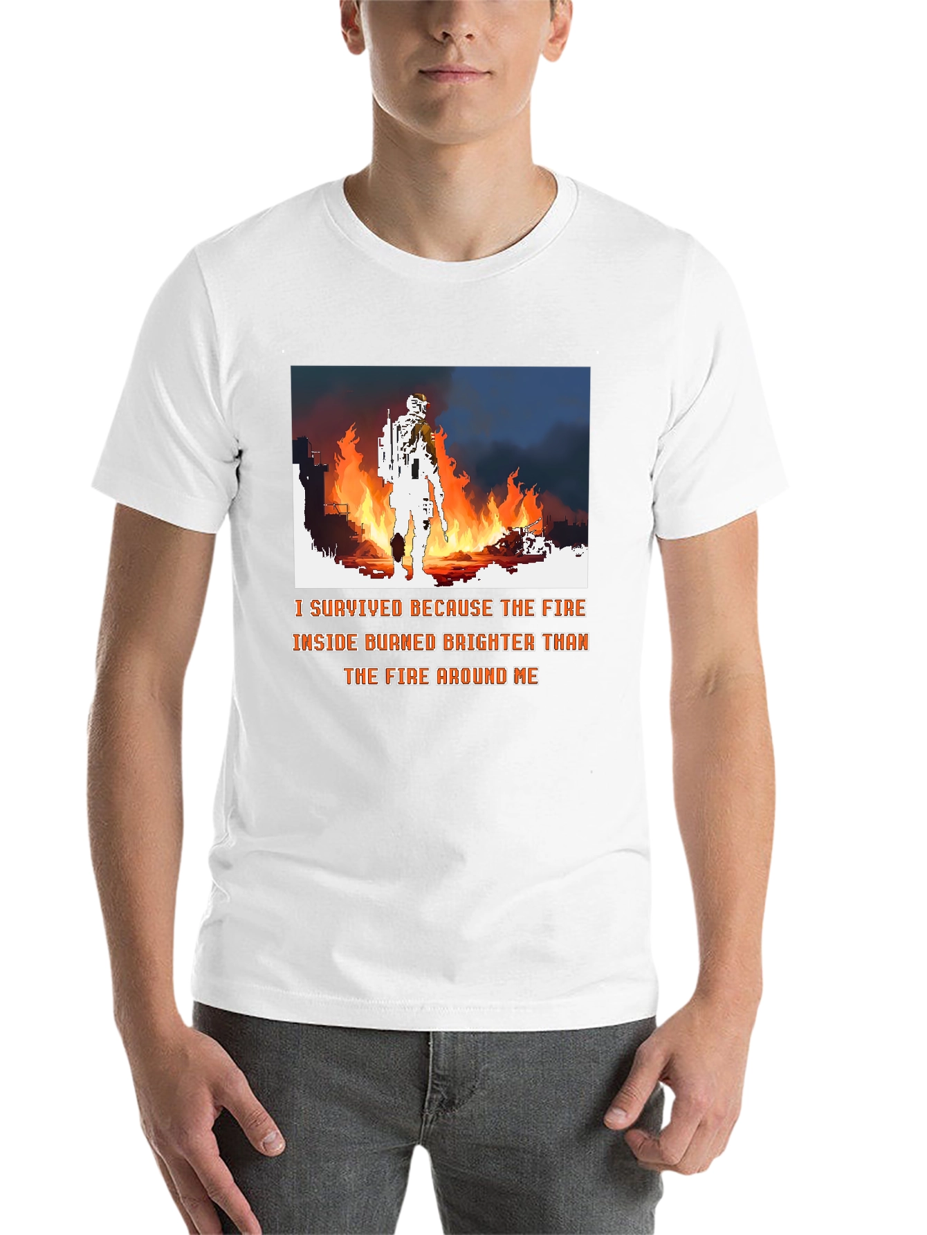 Black I Survived the Fire Graphic Tee - Courage and Resilience view 14