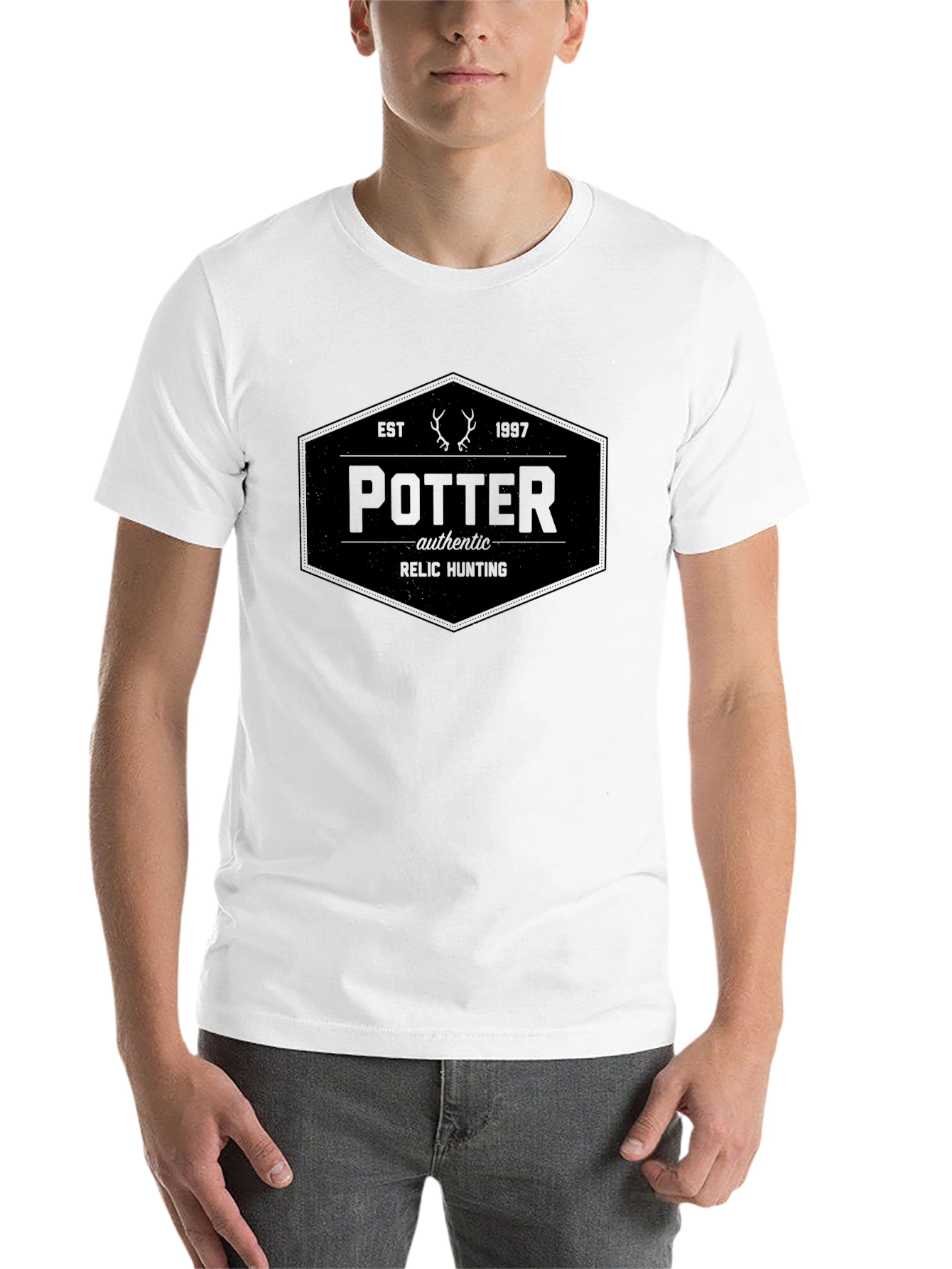 Black Potter Relic Hunting Tee - Authentic Vintage Design view 14