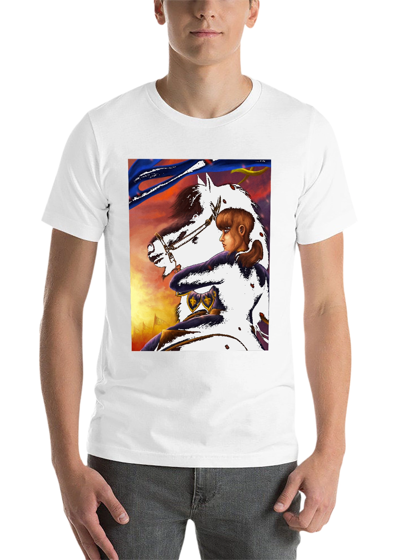 Black Joan of Arc Horseback Ride Graphic Tee view 14