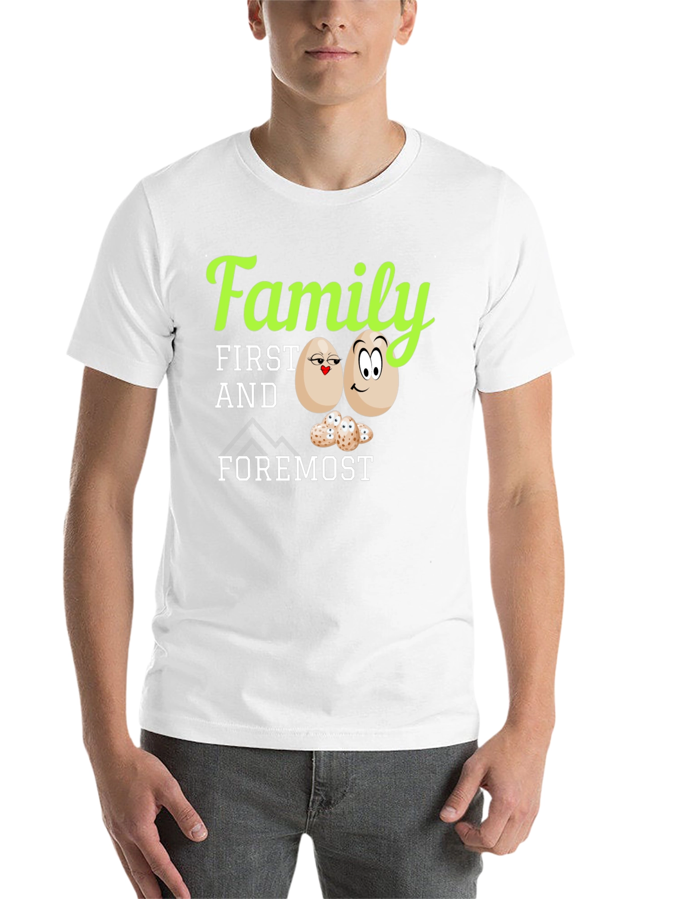Black Family First T-Shirt - Cute Egg Design view 14