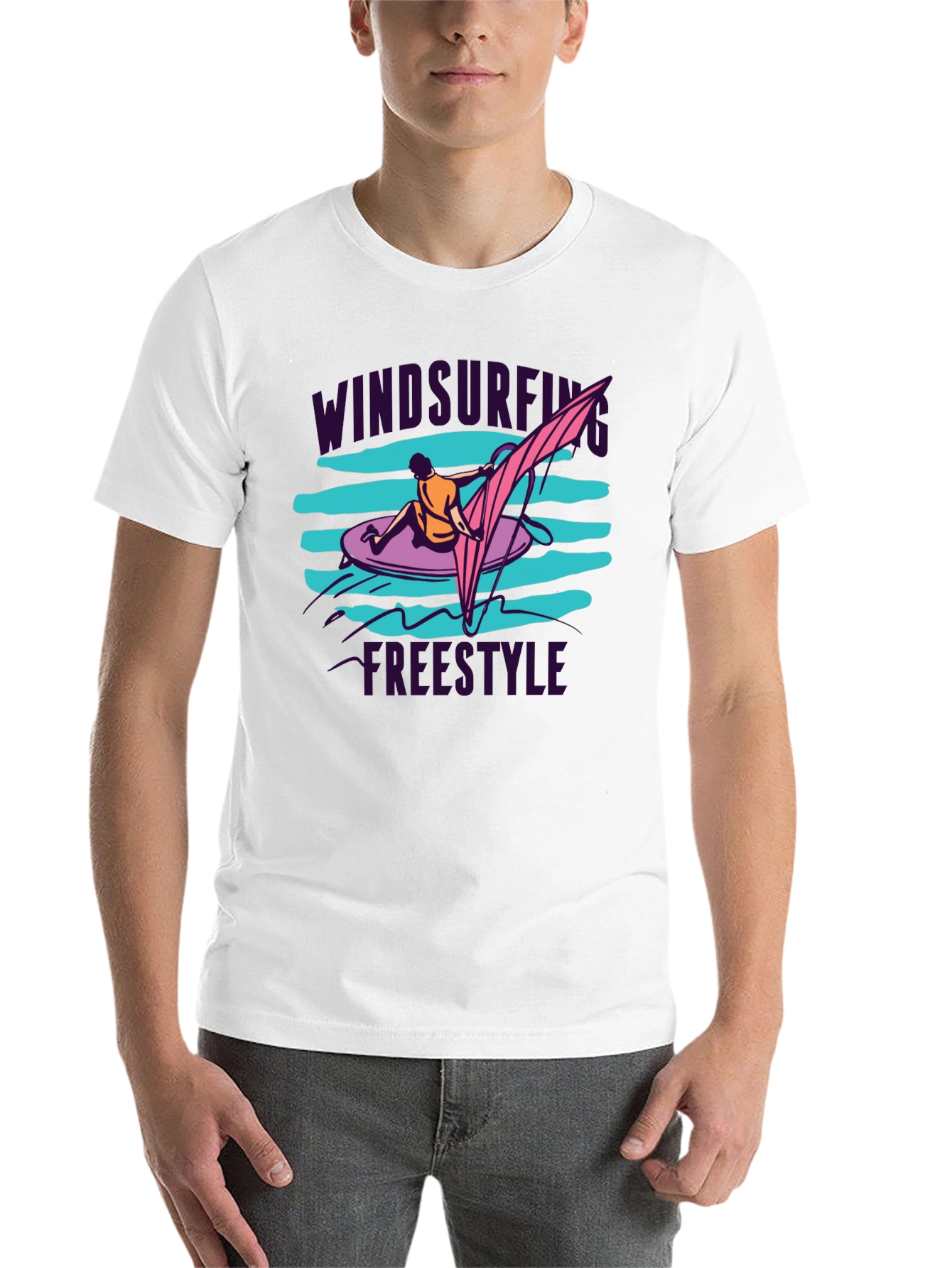Black Windsurfing Freestyle Black T-Shirt view 14
