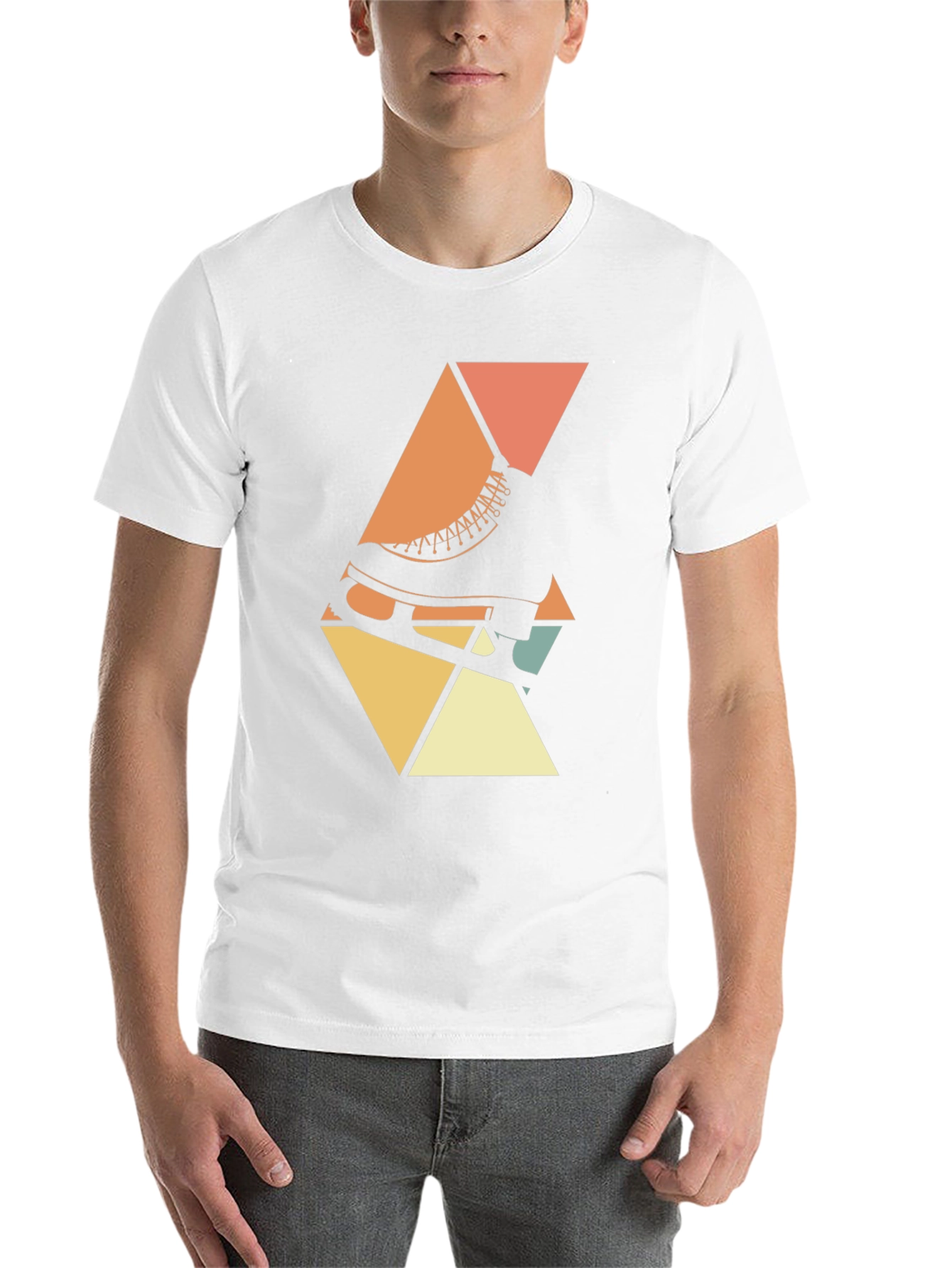 Black Retro Skate T-Shirt - Geometric Design view 14
