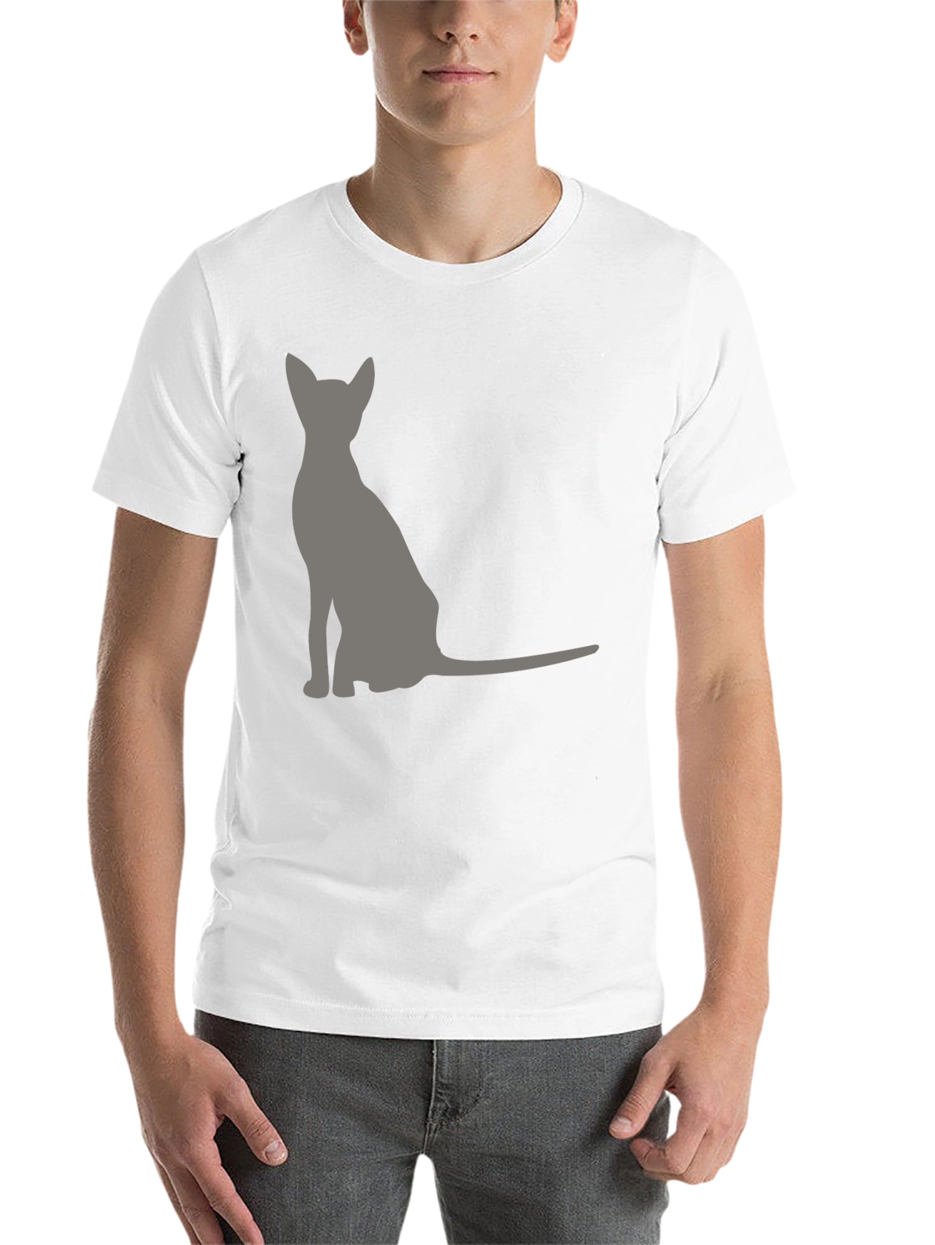 Black Cool Cat Silhouette Graphic Tee - Black view 14