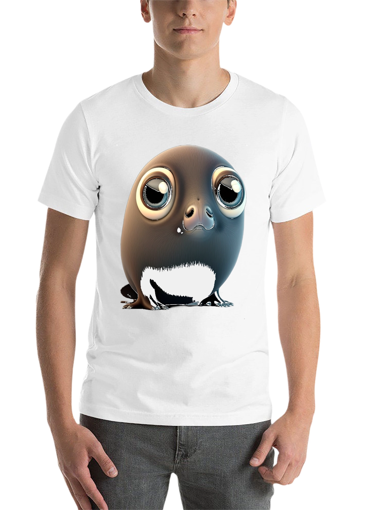 Black Cute Penguin T-Shirt - Unique Graphic Tee view 14