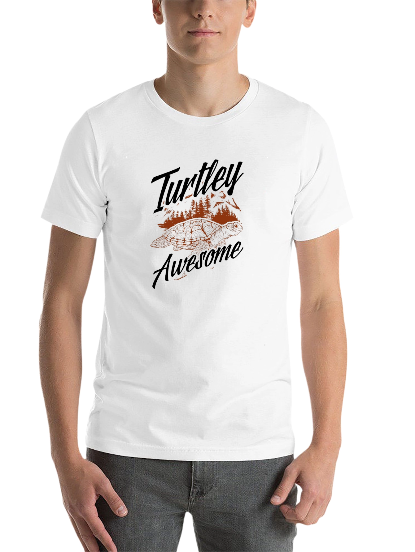 Black Turtle Graphic Black T-Shirt - 'Turtley Awesome' view 14