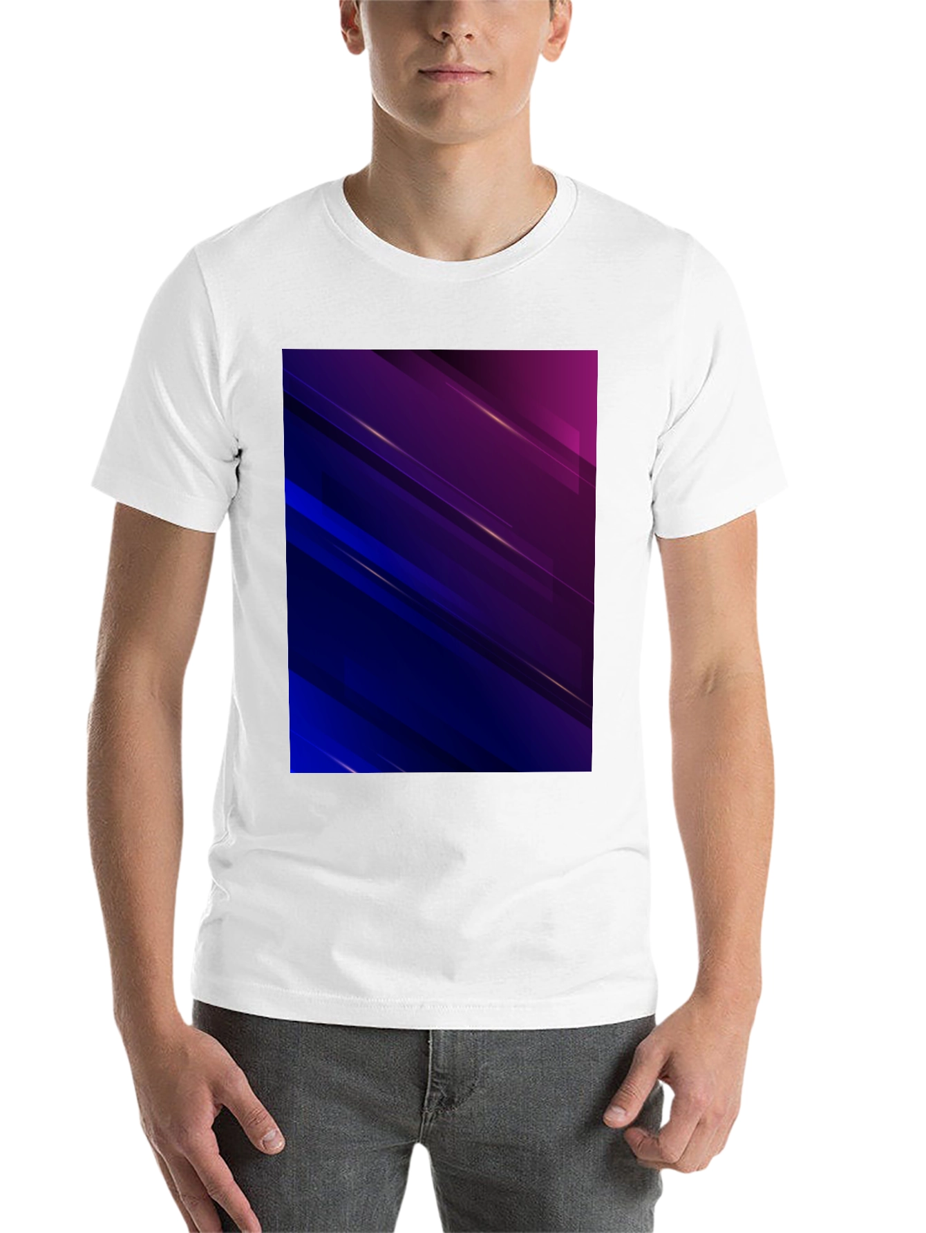 Black Abstract Geometric Black T-Shirt view 14