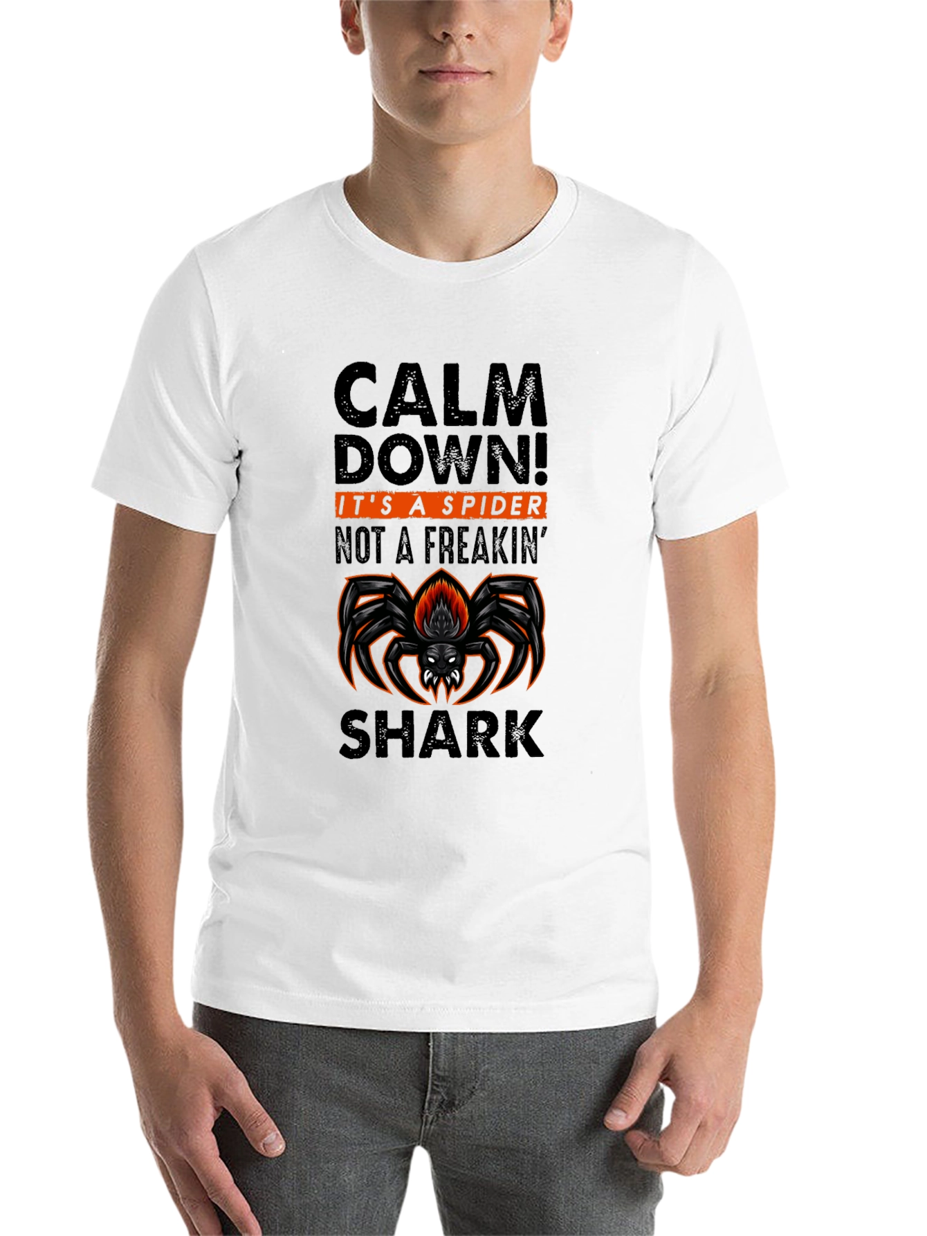 Black Calm Down Spider Graphic Tee - Black Cotton view 14