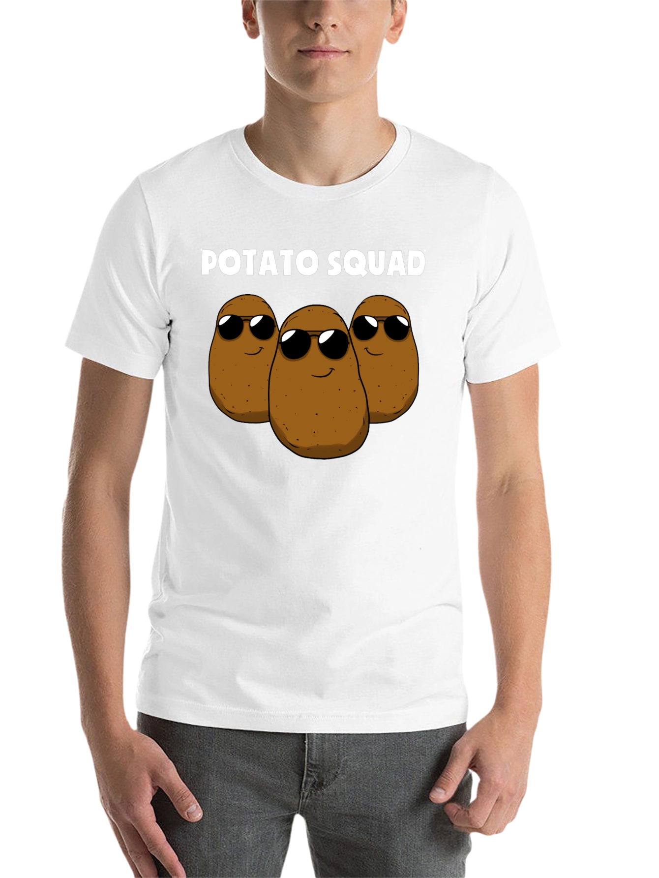 Black Potato Squad Graphic Tee - Funny Food Shirt view 14