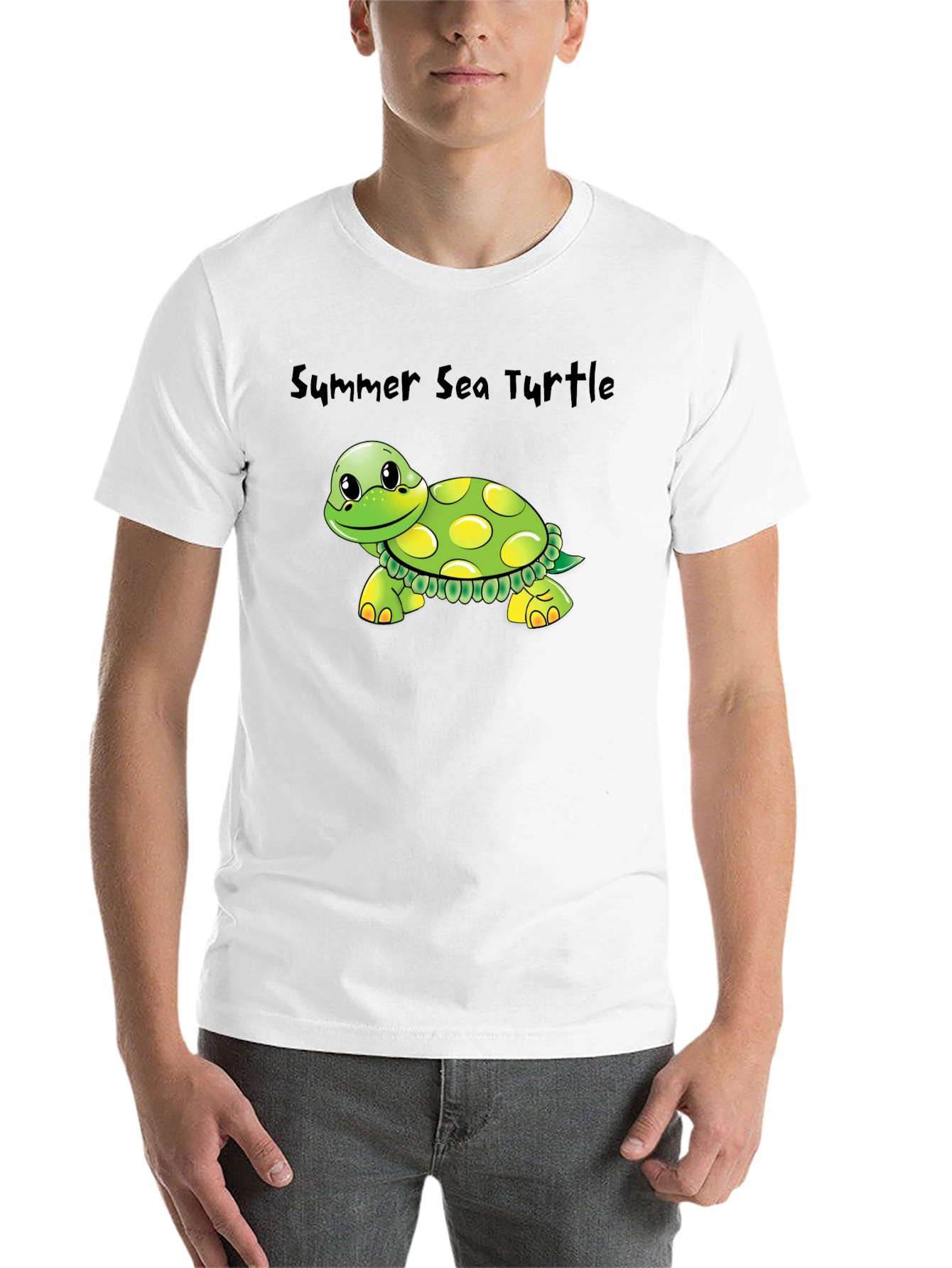 Black Summer Sea Turtle Graphic Tee - Soft Cotton Blend view 14