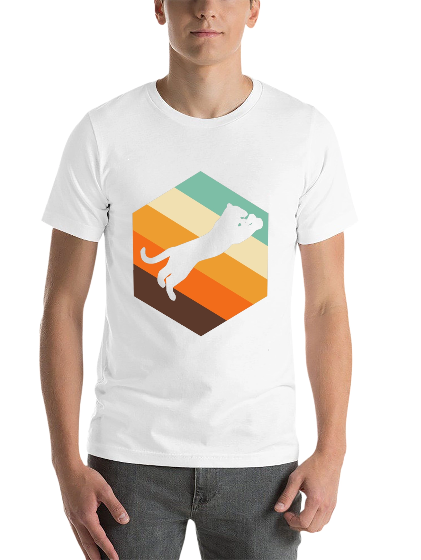 Black Retro Panther Graphic Tee - Men's Black T-Shirt view 14