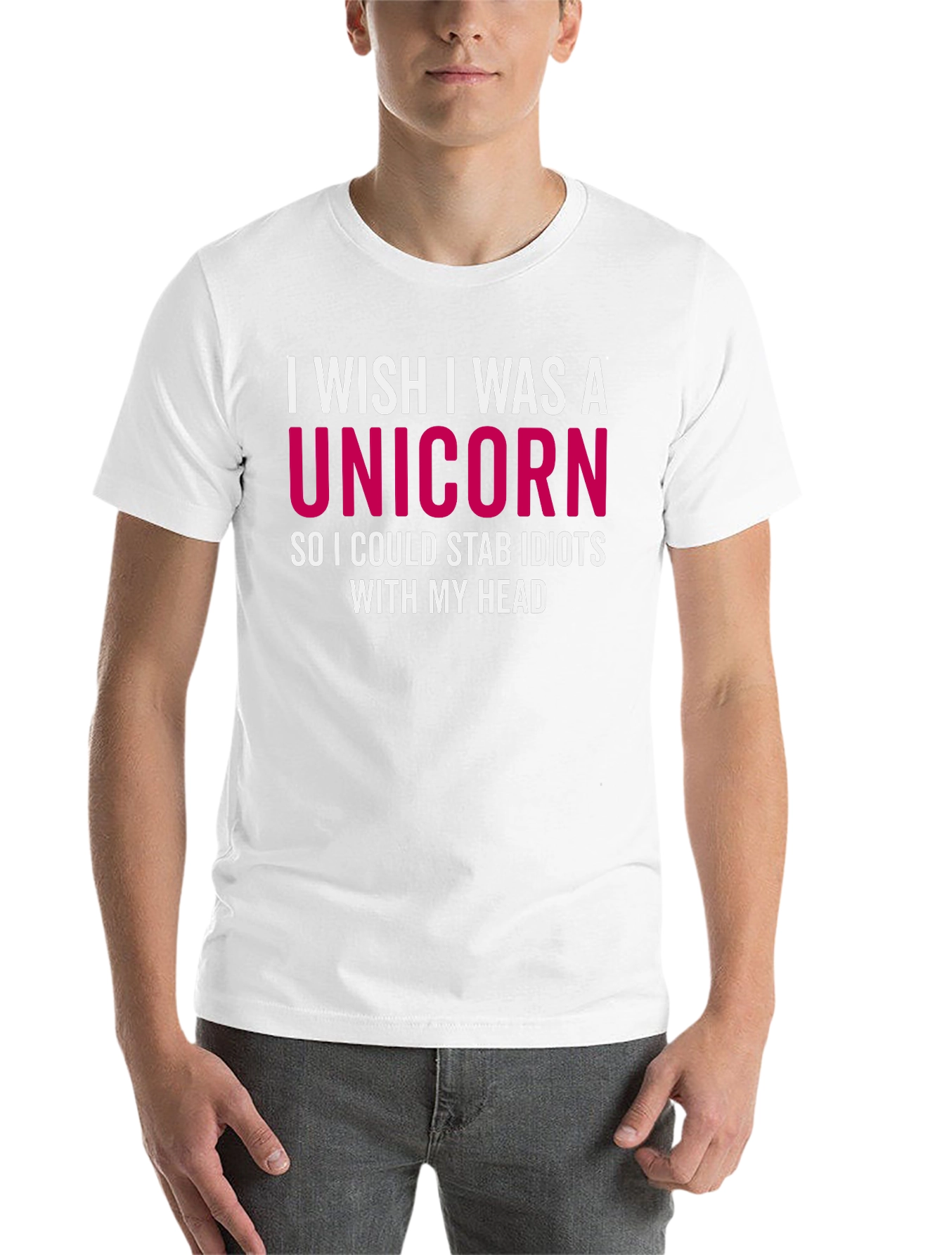 Black I Wish I Was a Unicorn T-Shirt - Funny Sarcastic Tee view 14