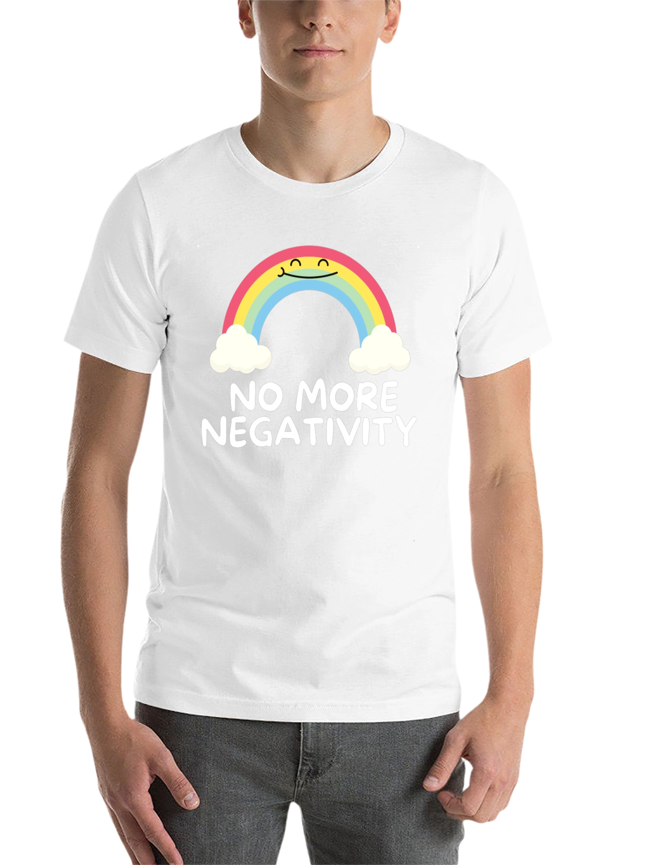 Optimistic Rainbow Graphic Tee - No More Negativity - 14