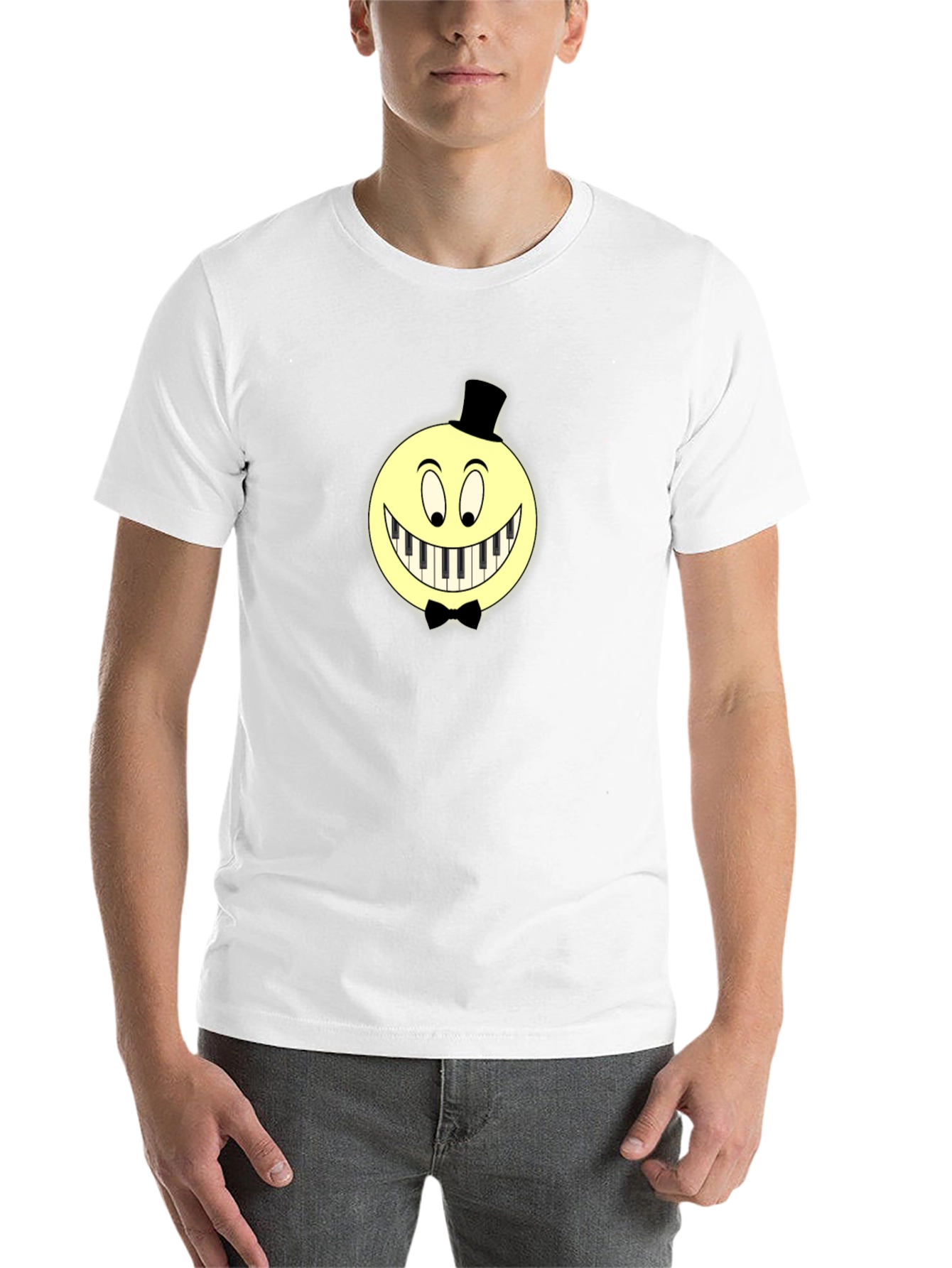 Black Piano Smile Graphic T-Shirt - Unique Design view 14