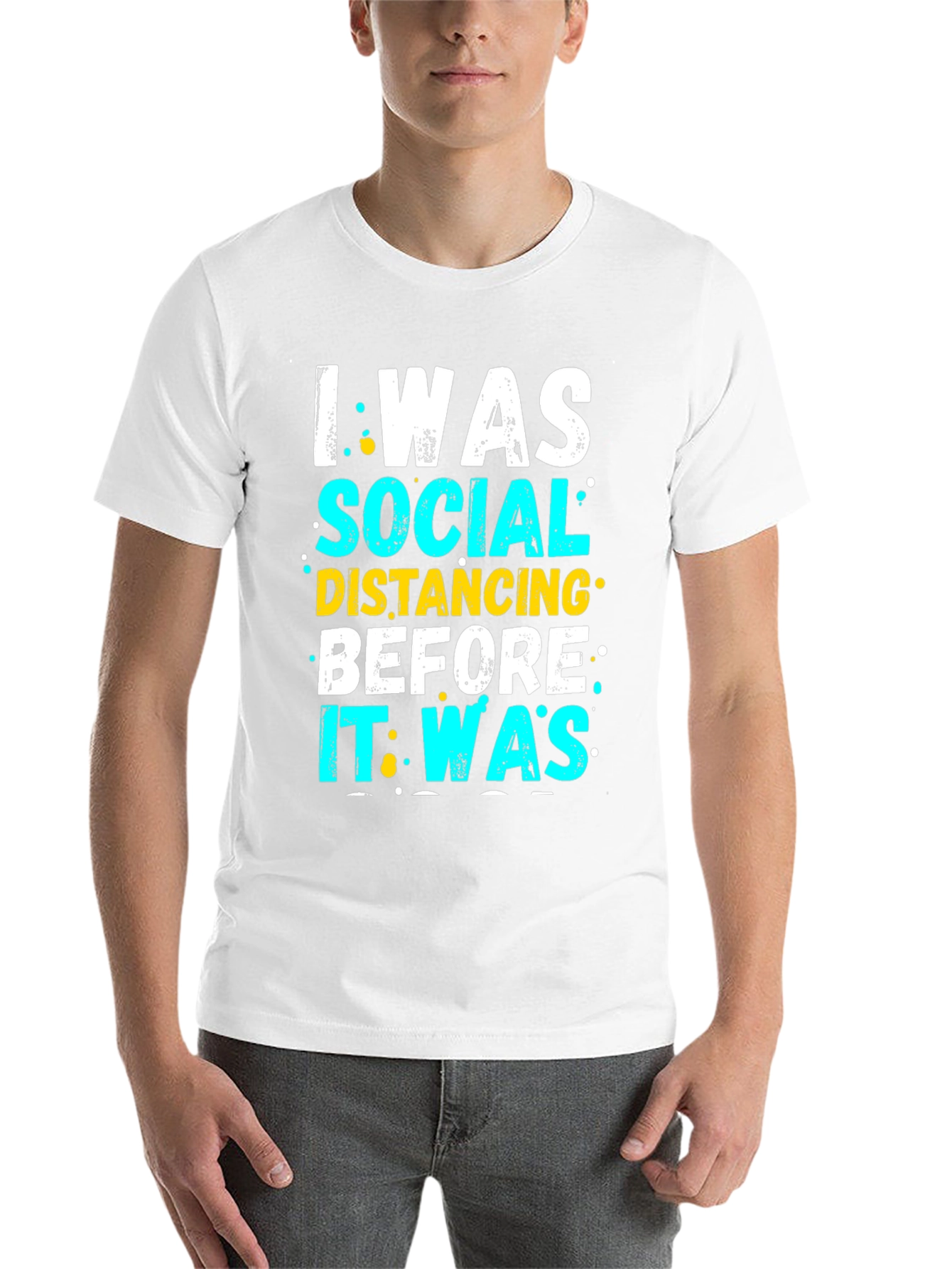 Black I Was Social Distancing T-Shirt - Funny Introvert Tee view 14