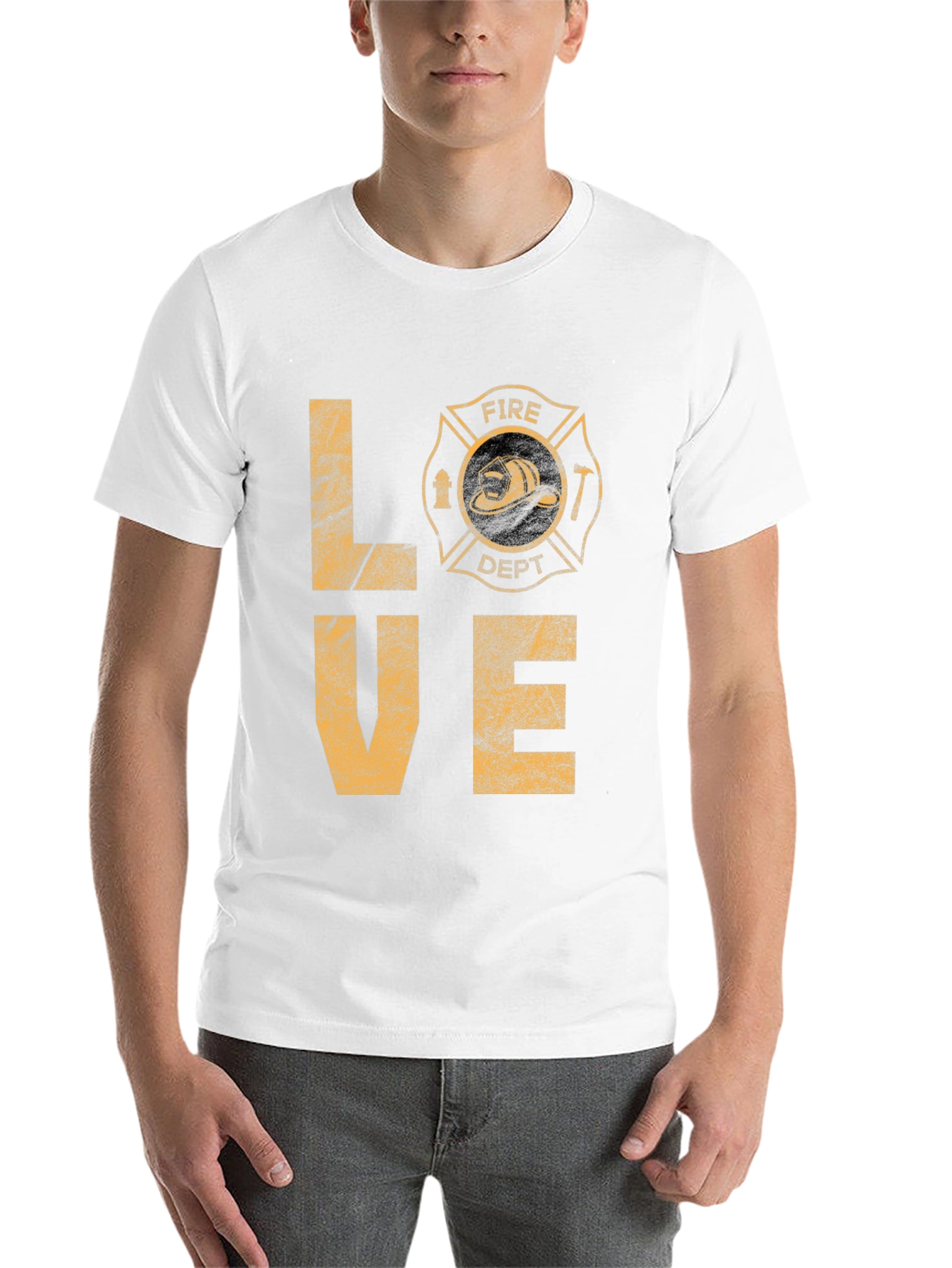 Black Fire Dept LOVE Graphic T-Shirt - Black Cotton Tee view 14