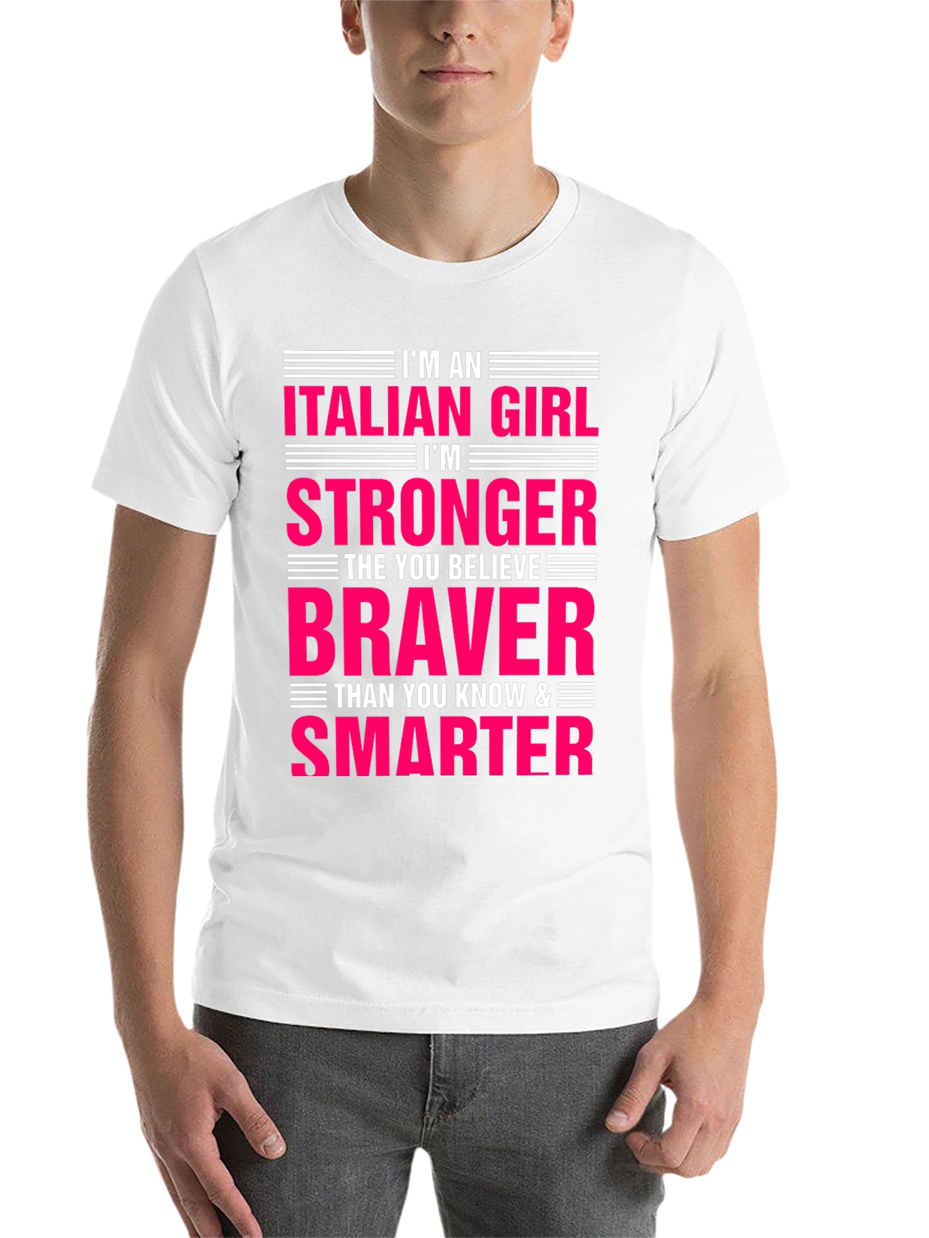 Black Italian Girl Stronger Braver Smarter T-Shirt view 14
