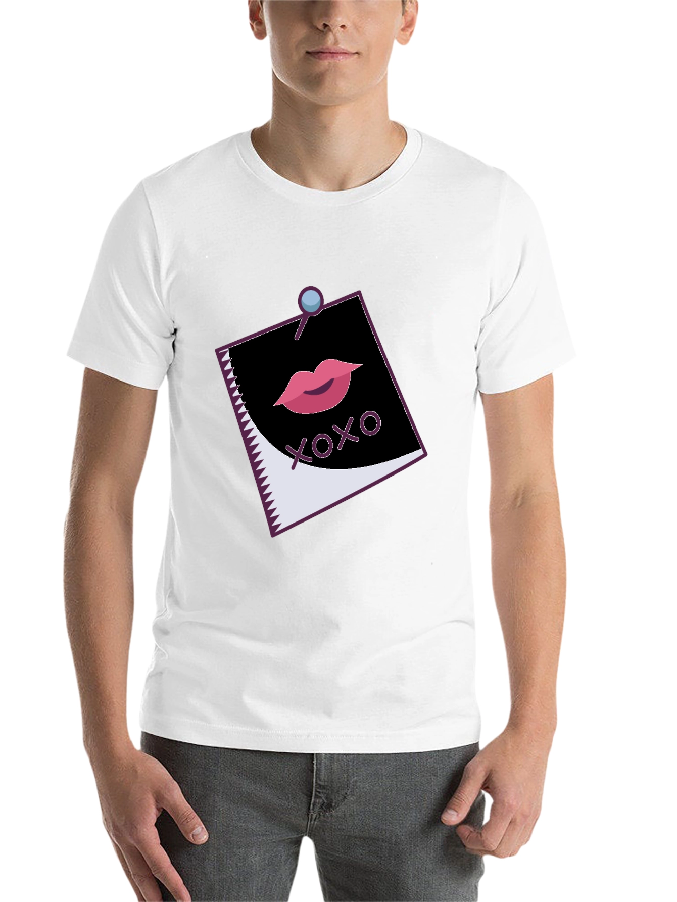 Black XOXO Lips Graphic Black Tee view 14