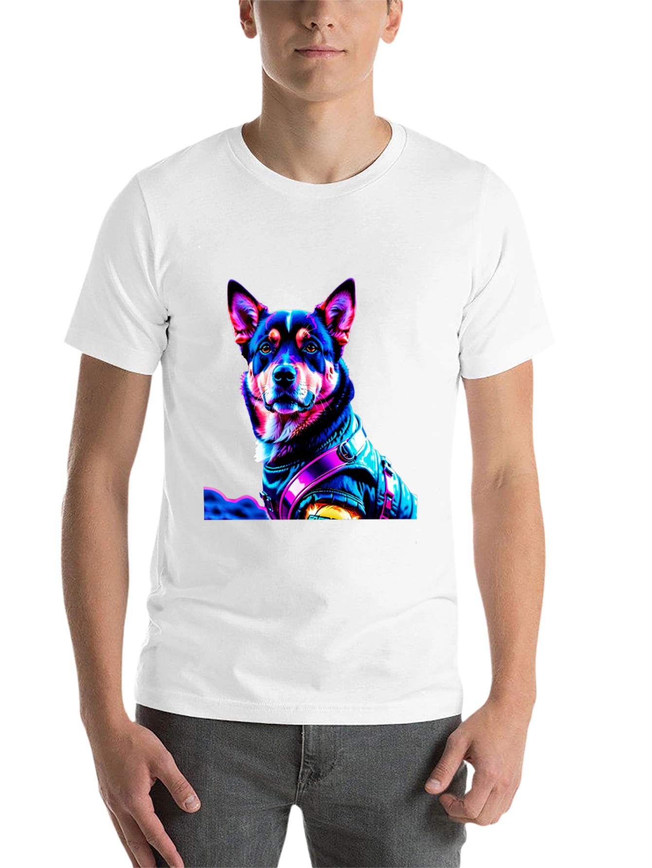 Black Dog in Jacket Graphic T-Shirt view 14