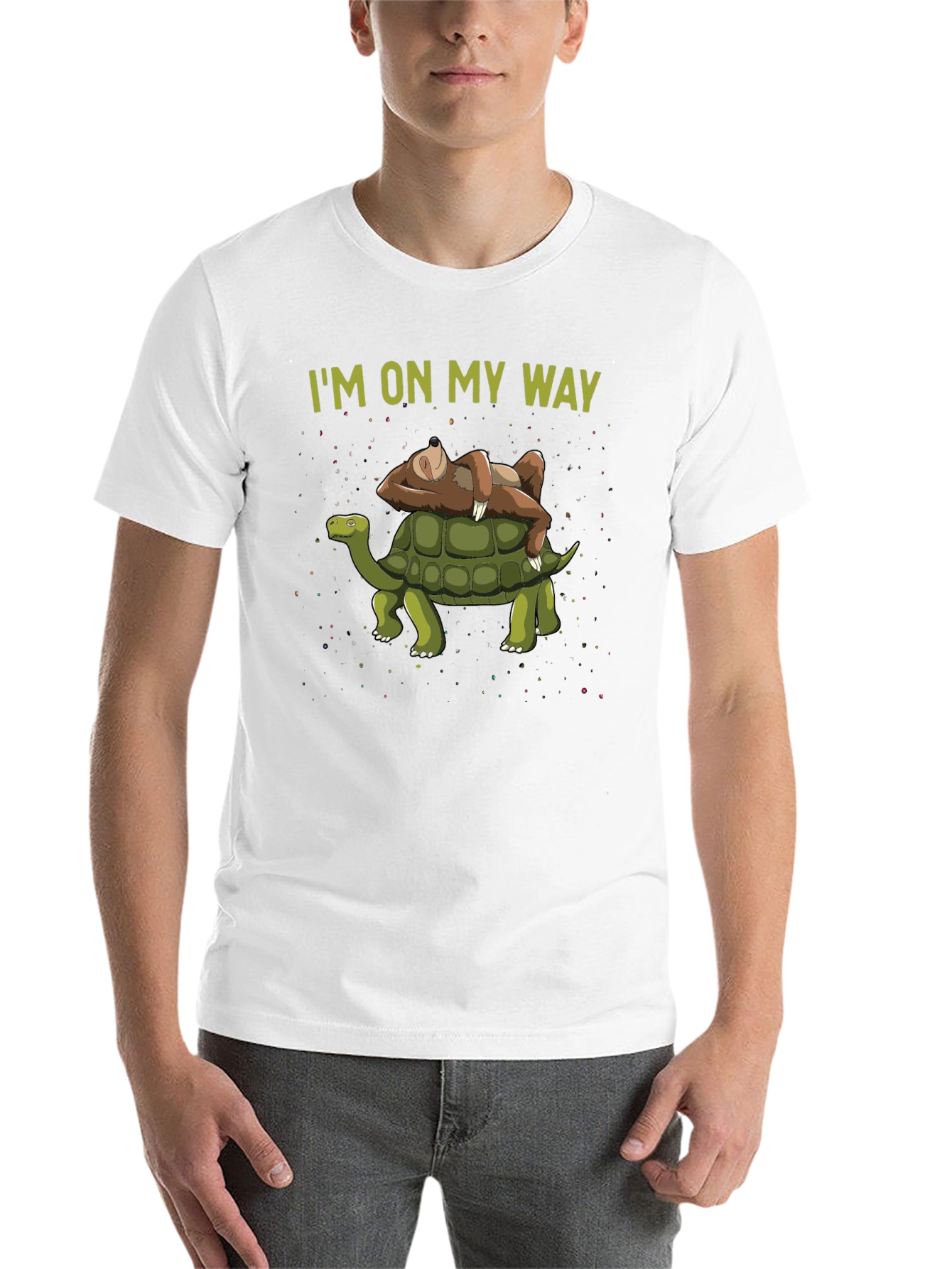 Black I'm On My Way Sloth & Turtle Graphic T-Shirt view 14