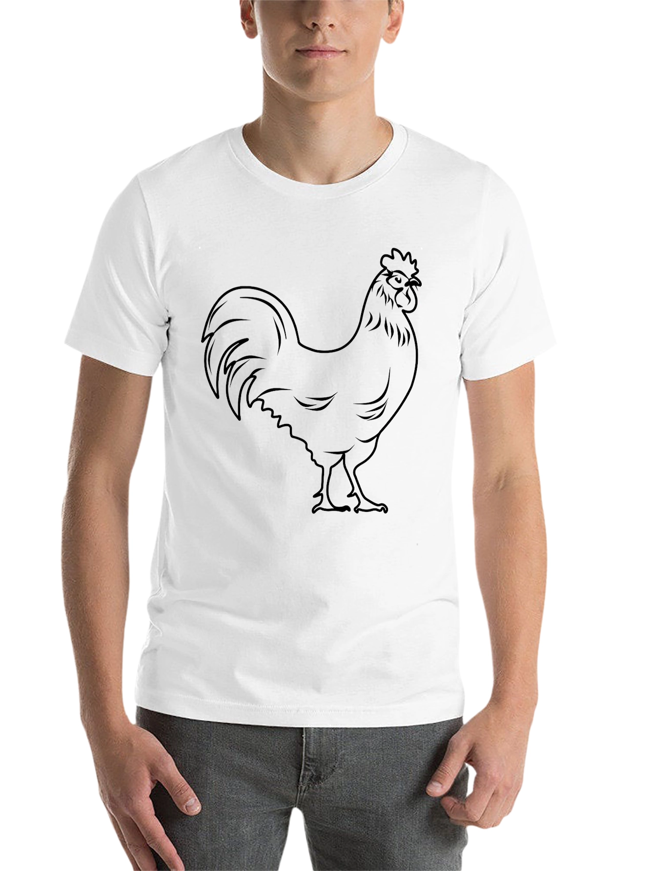 Black Black Rooster Graphic Tee - Men's Casual T-Shirt view 14