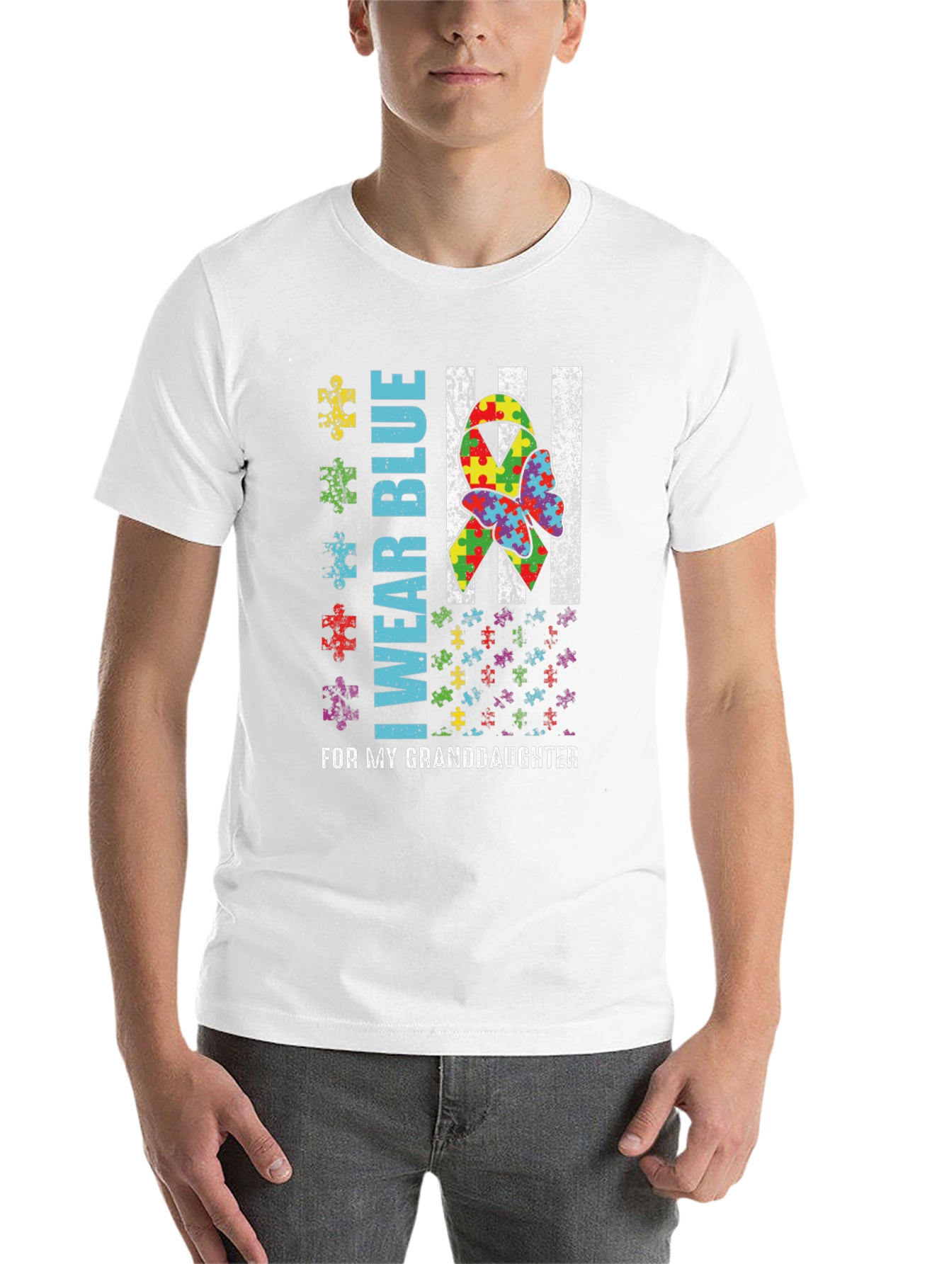 Black Autism Awareness Granddaughter T-Shirt view 14